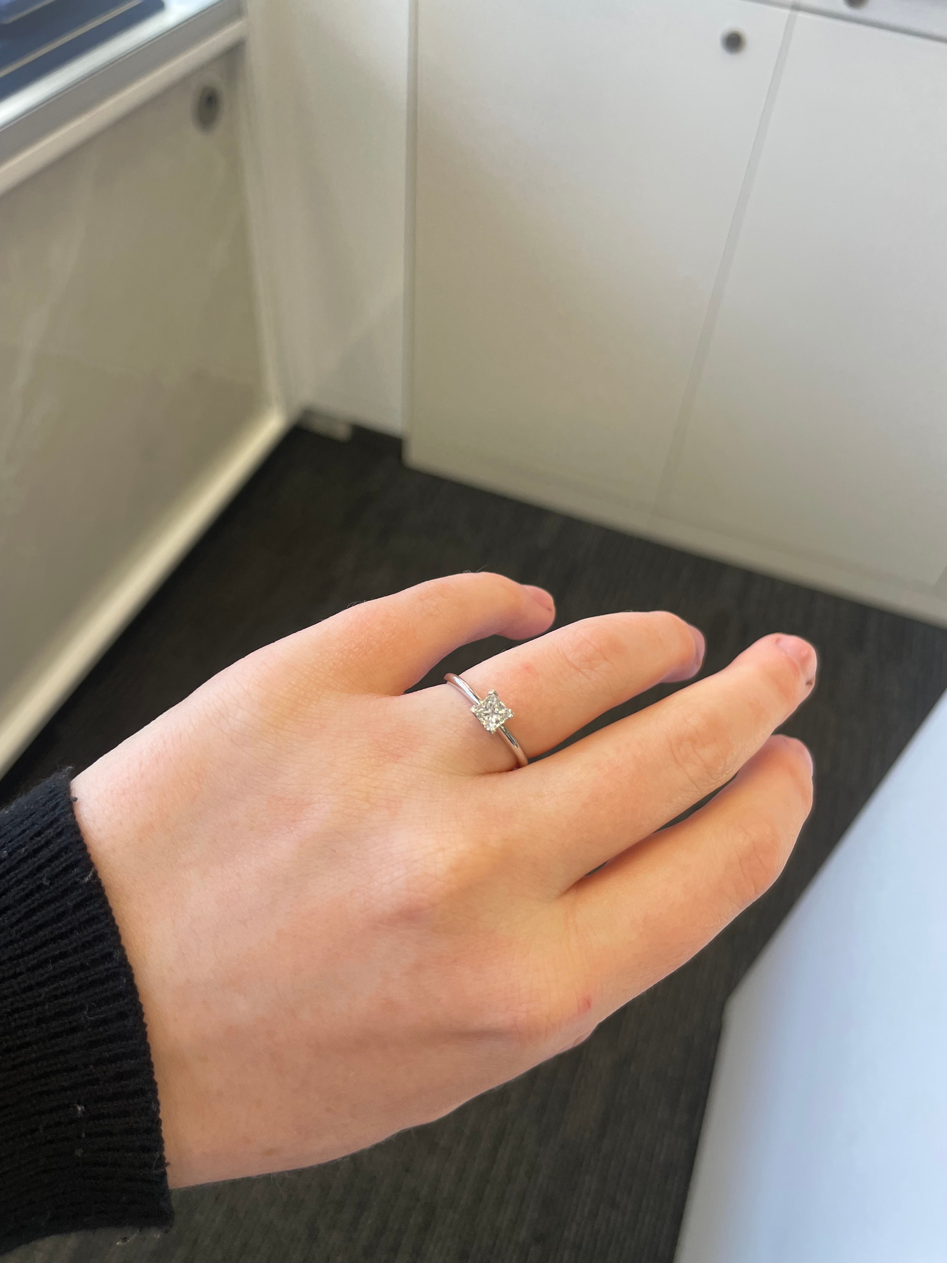 Brooke 18ct White Gold 0.41ct Princess Cut Diamond Solitaire Engagement Ring (Size K)