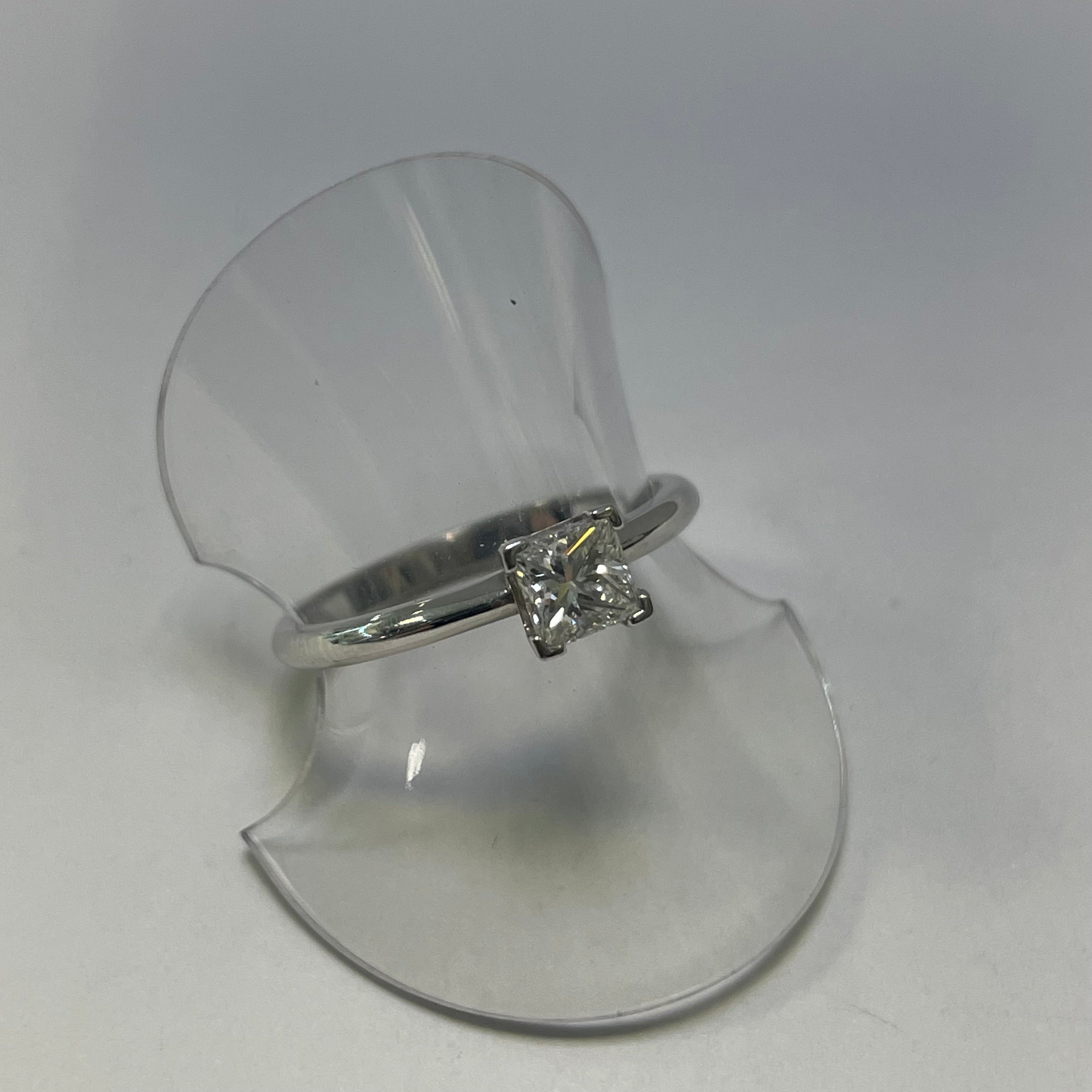 Brooke 18ct White Gold 0.41ct Princess Cut Diamond Solitaire Engagement Ring (Size K)