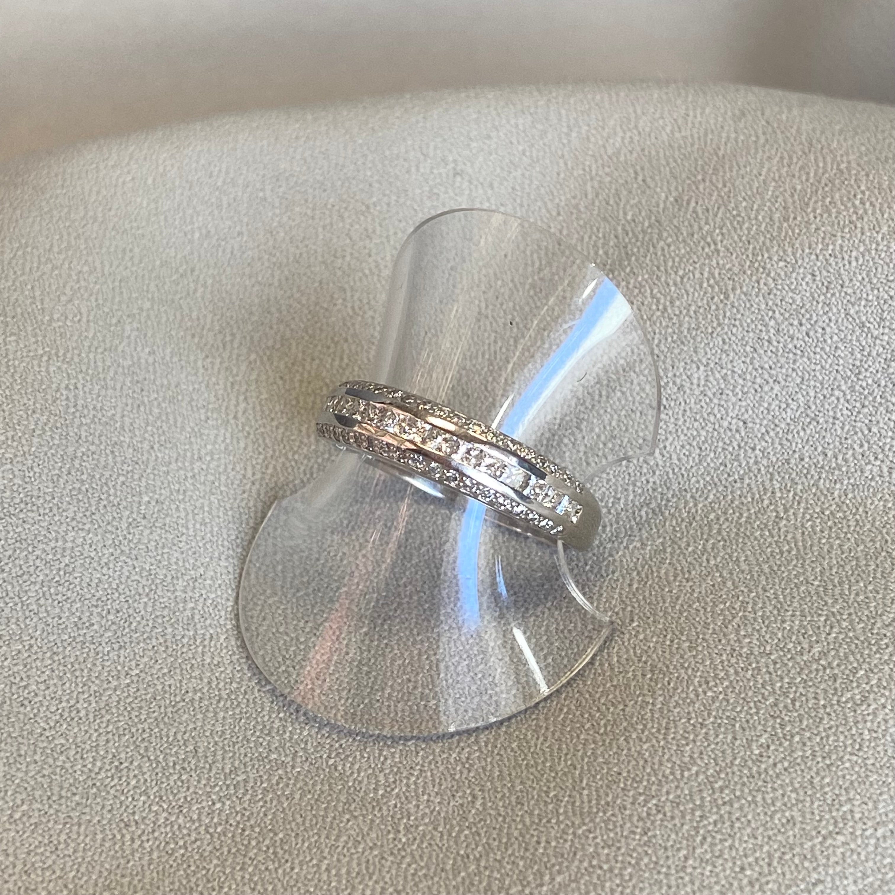Klarice 18ct White Gold Curved Diamond Eternity Ring (Size M 1/2)