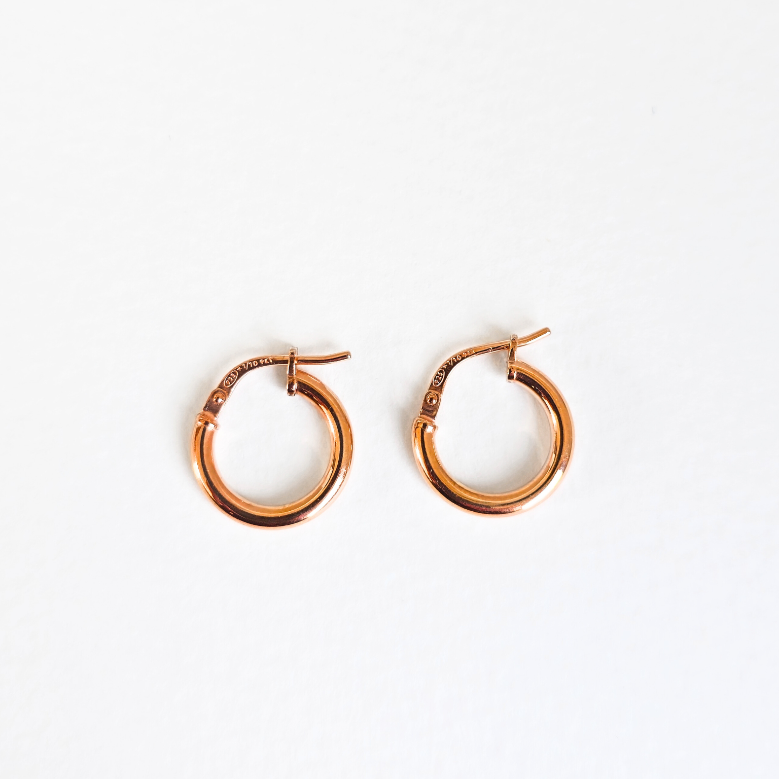9ct Rose Gold Silver Filled Hoops
