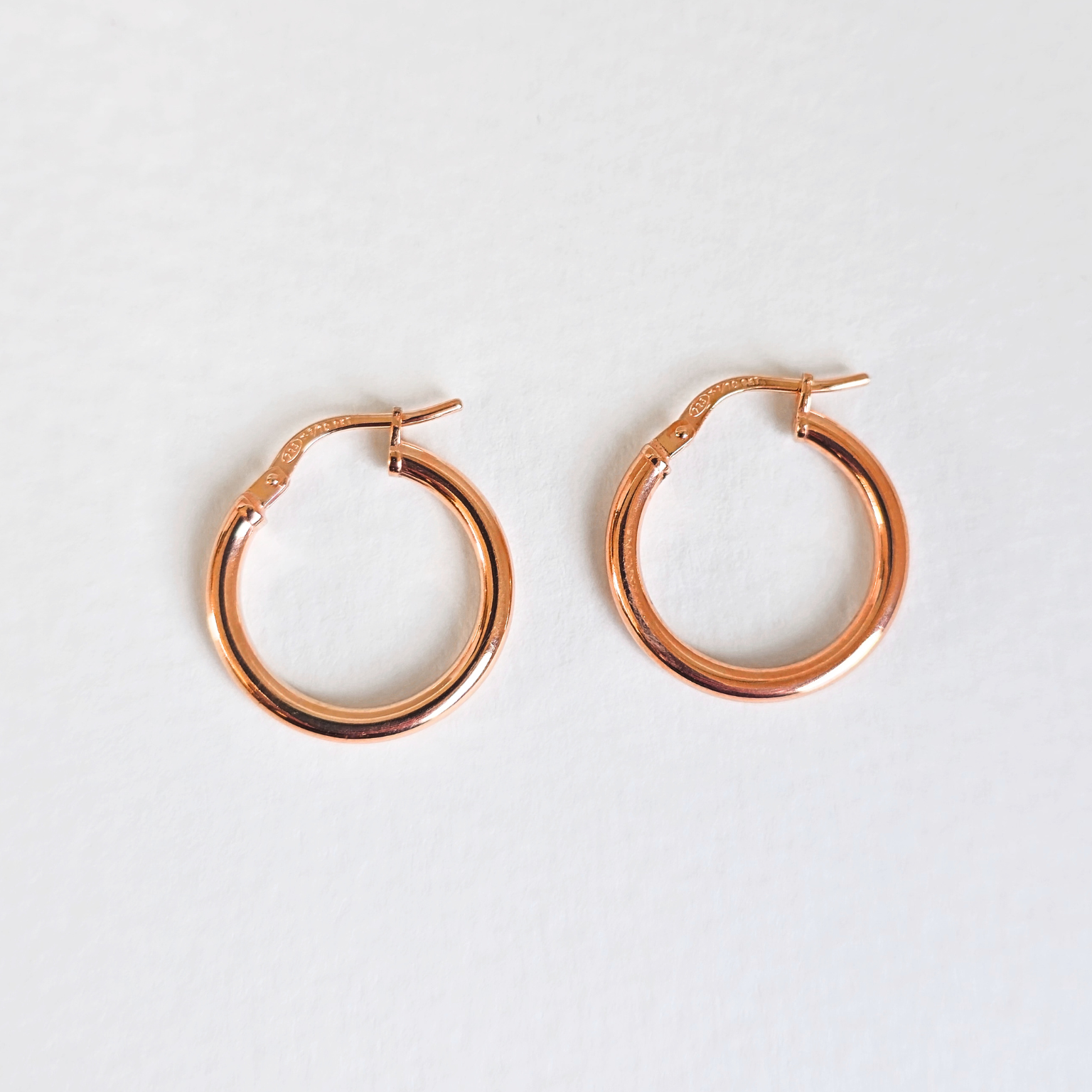 9ct Rose Gold Silver Filled Hoops