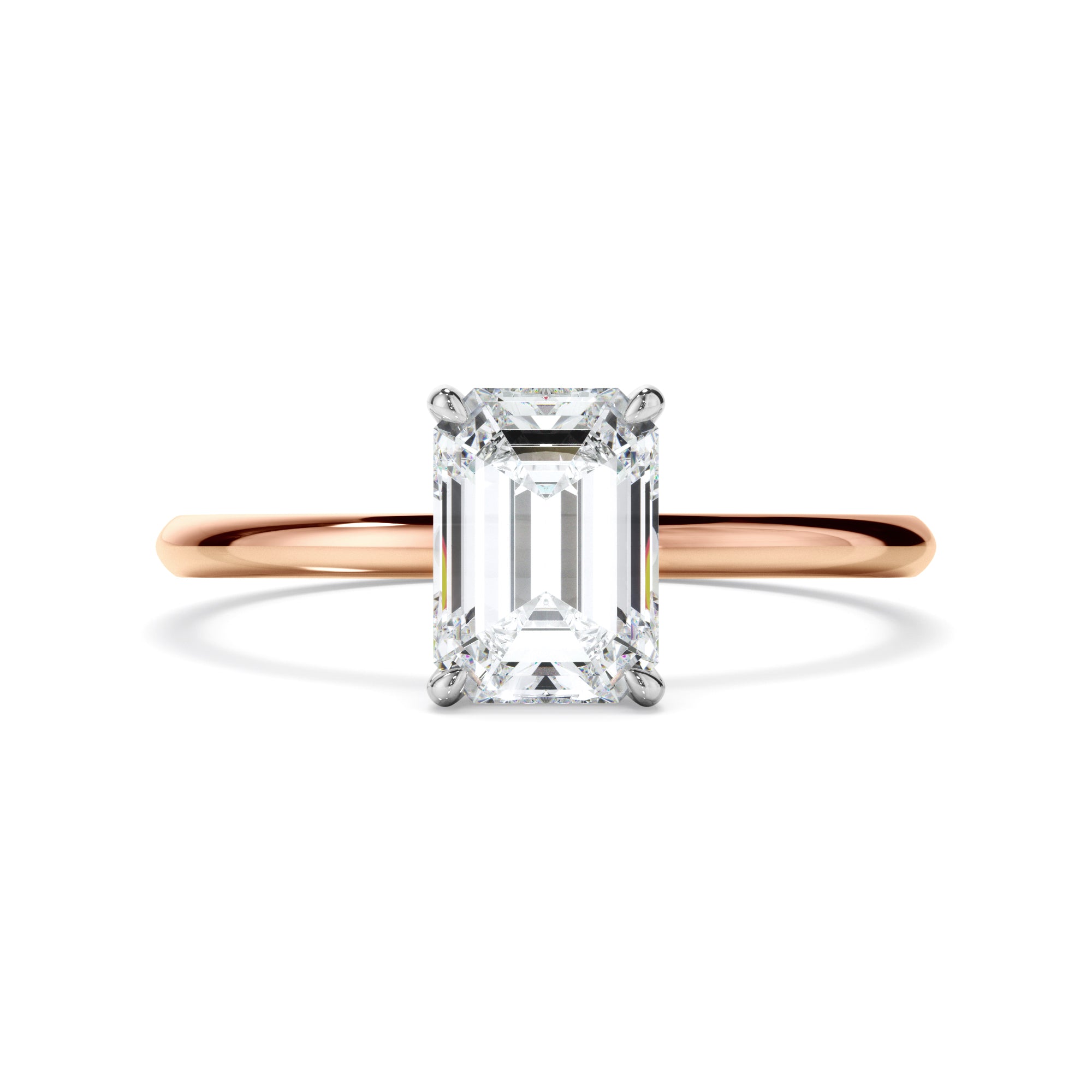 Celia - Emerald Cut Diamond Solitaire Engagement Ring
