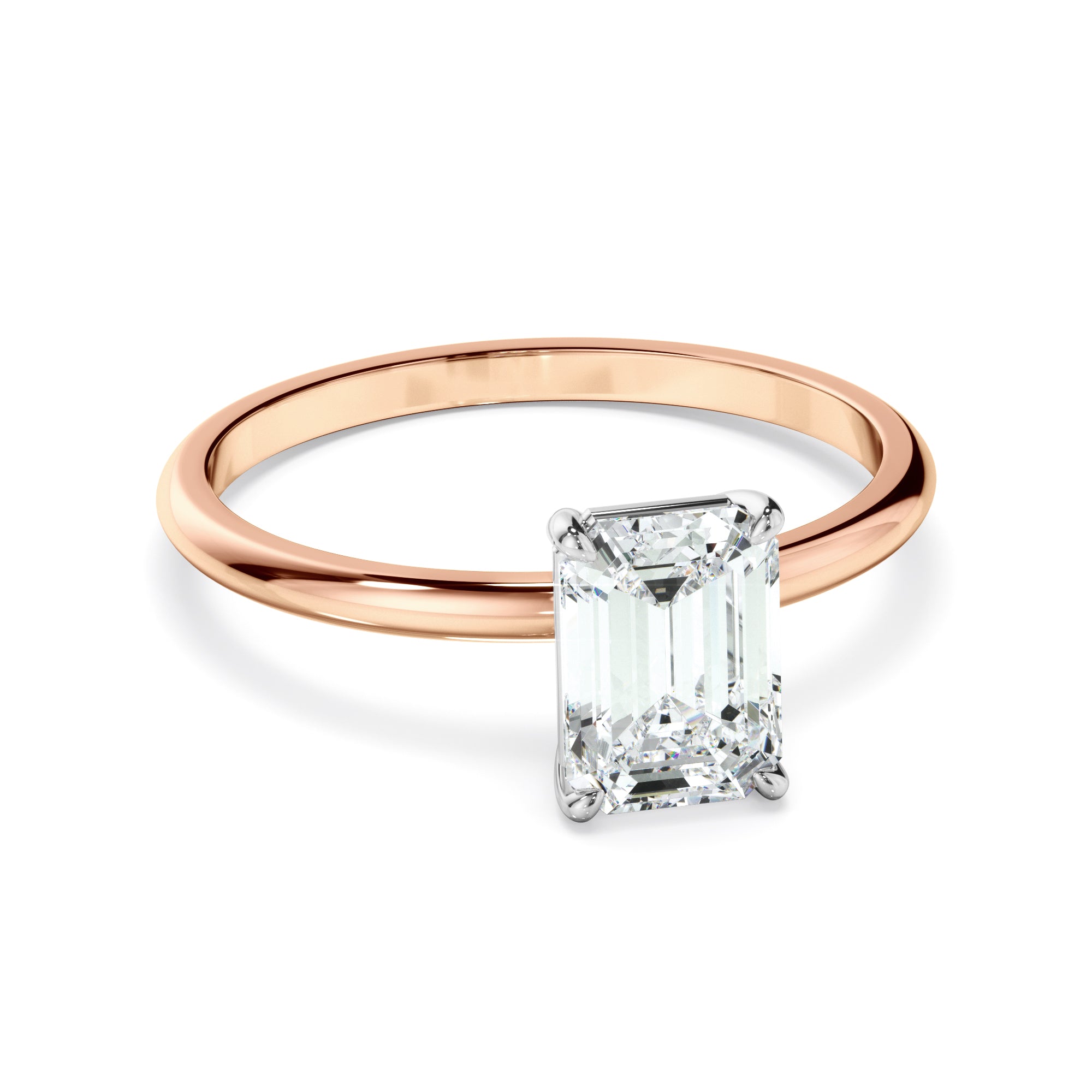 Celia - Emerald Cut Diamond Solitaire Engagement Ring