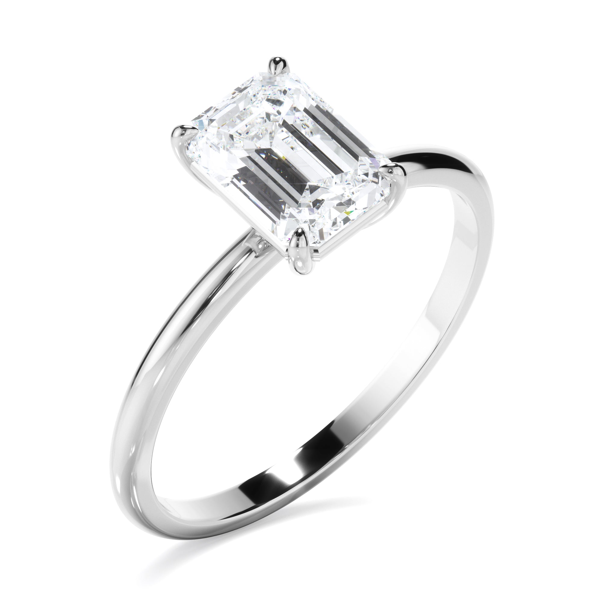 Celia - Emerald Cut Diamond Solitaire Engagement Ring