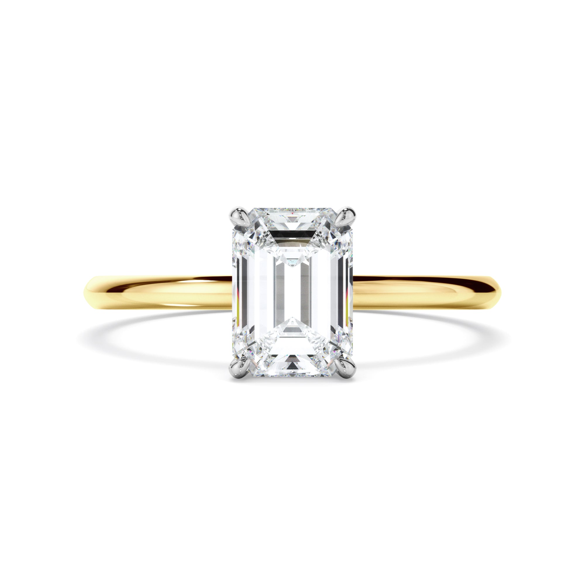 Celia - Emerald Cut Diamond Solitaire Engagement Ring
