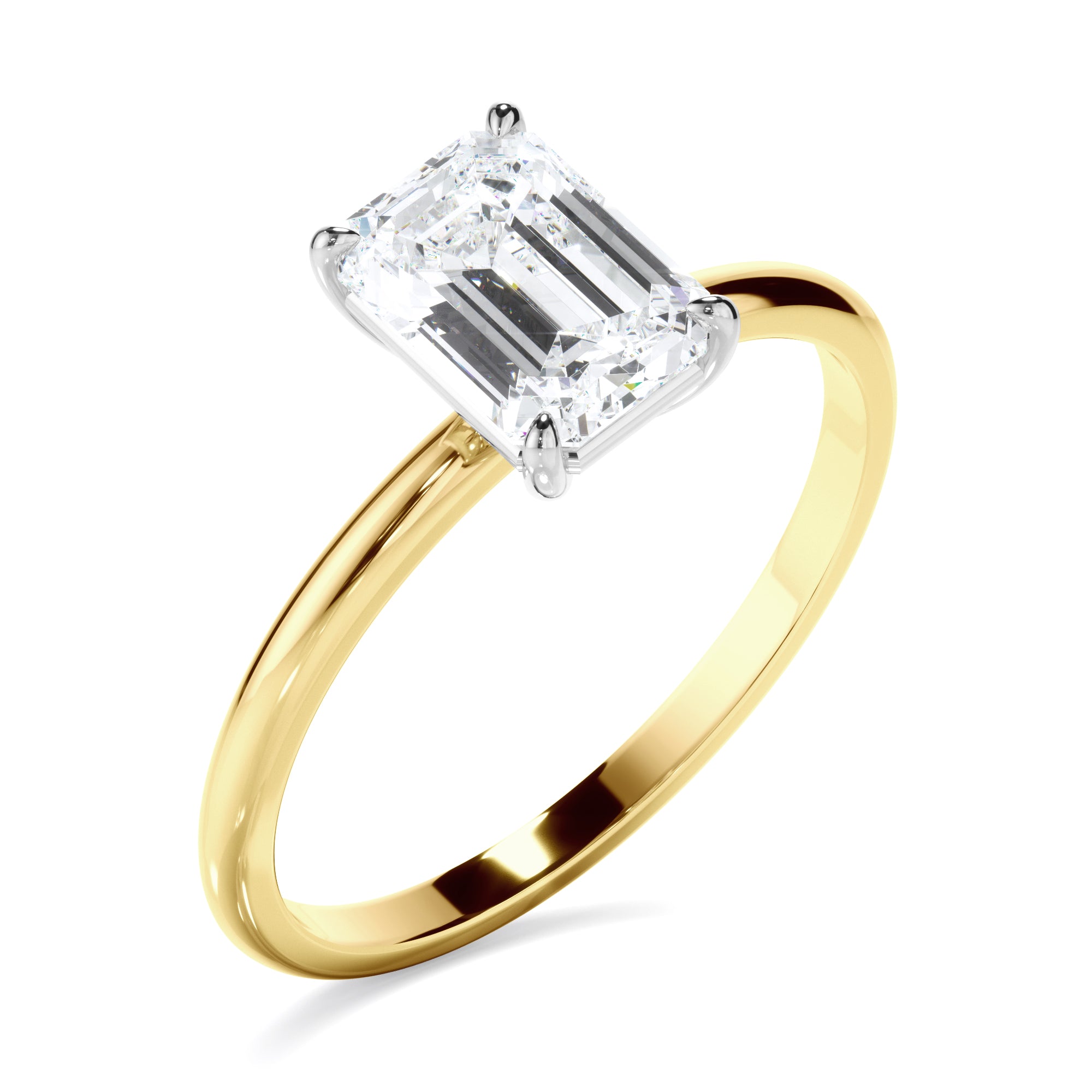 Celia - Emerald Cut Diamond Solitaire Engagement Ring