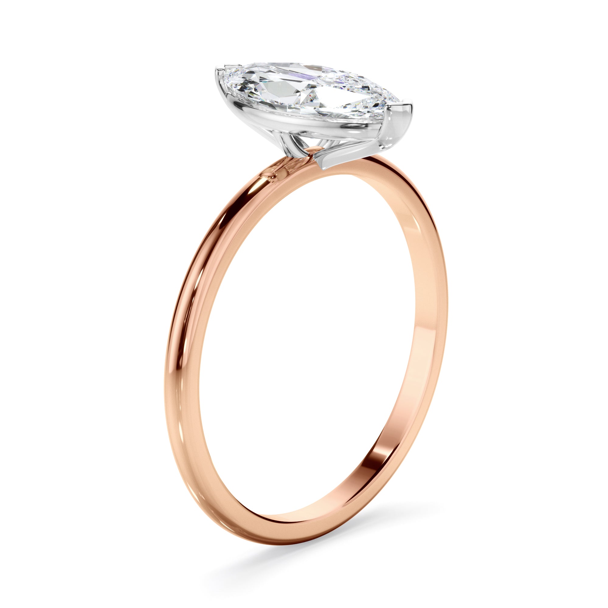 Valentina - Marquise Cut Diamond Solitaire Engagement Ring