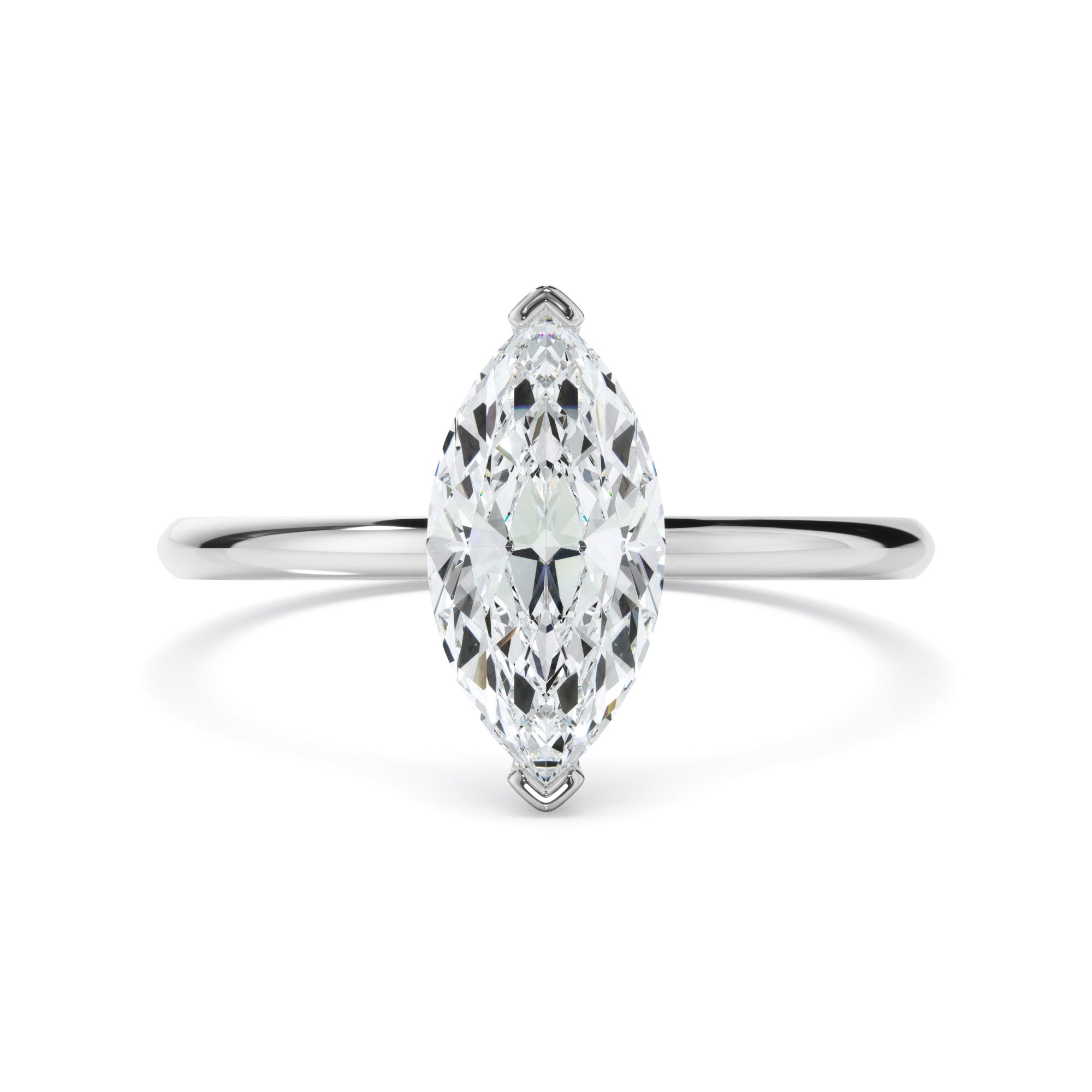 Valentina - Marquise Cut Diamond Solitaire Engagement Ring