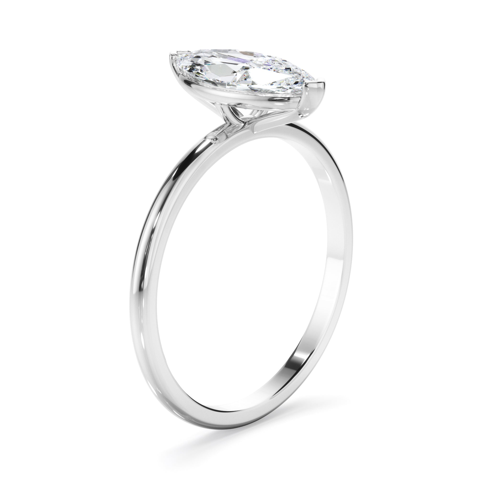 Valentina - Marquise Cut Diamond Solitaire Engagement Ring