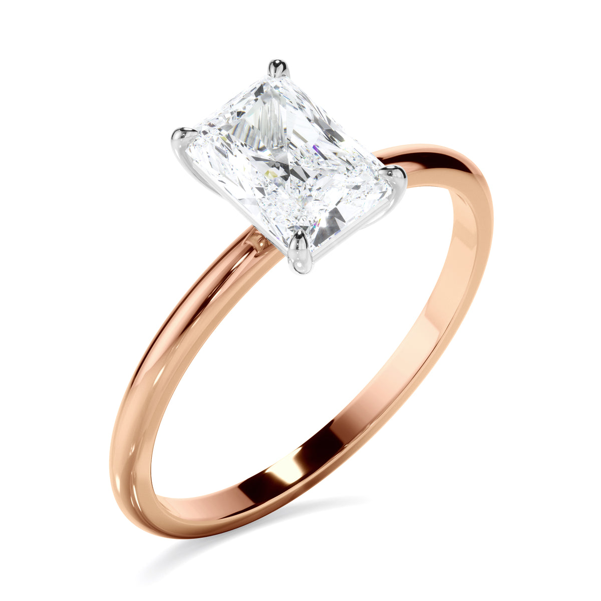 Evelina - Radiant Cut Diamond Solitaire Engagement Ring