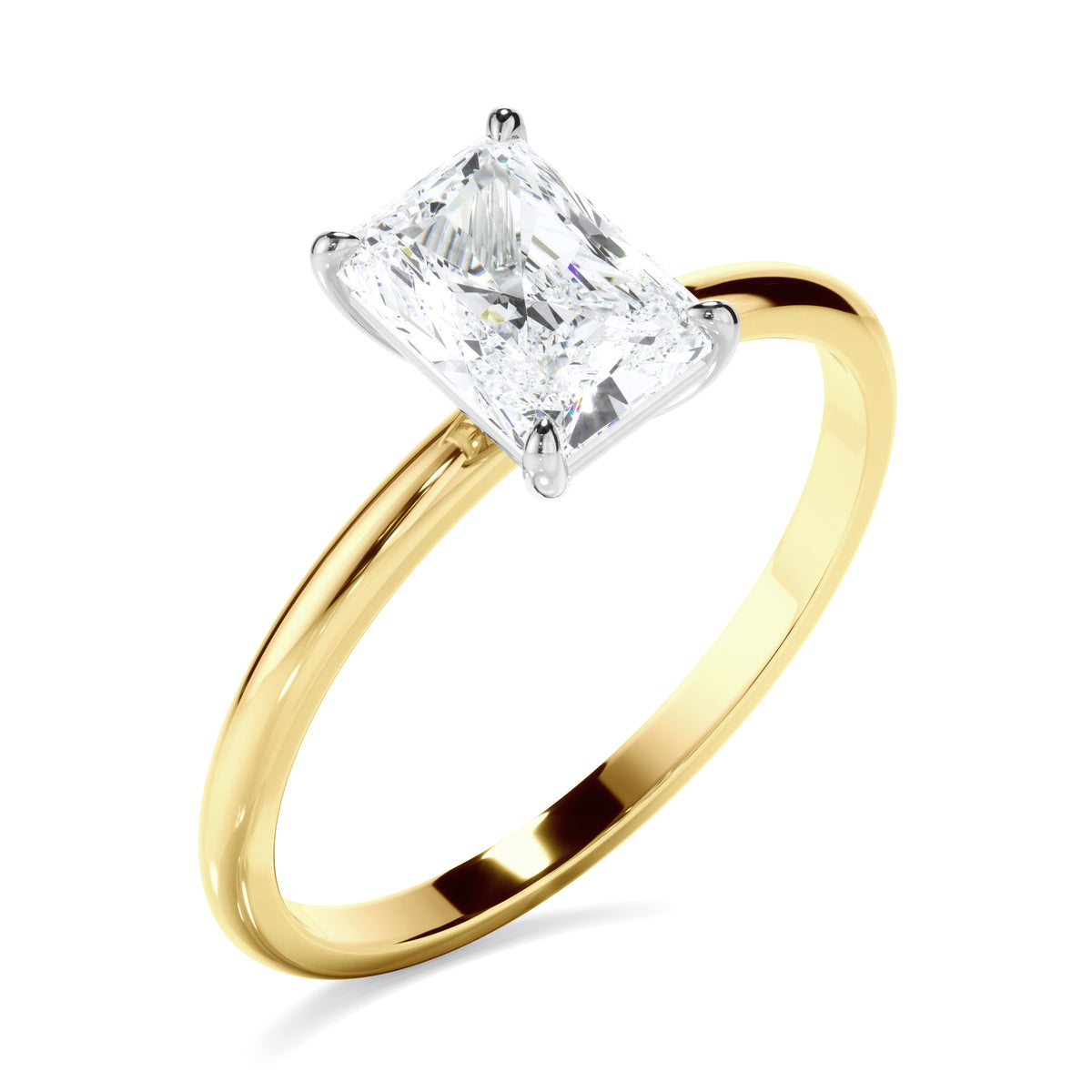 Evelina - Radiant Cut Diamond Solitaire Engagement Ring