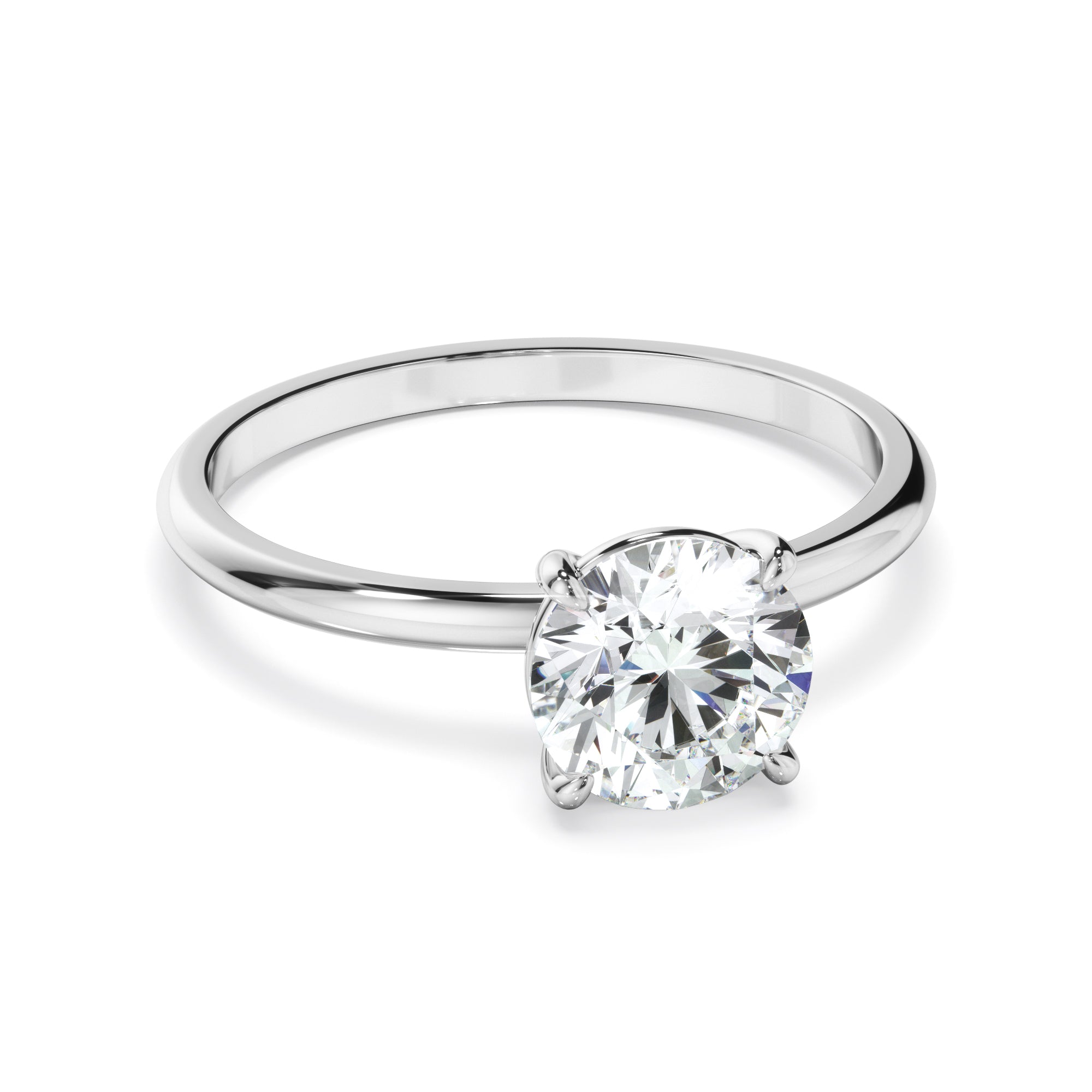 Lune - Round Brilliant Cut Diamond Solitaire Engagement Ring