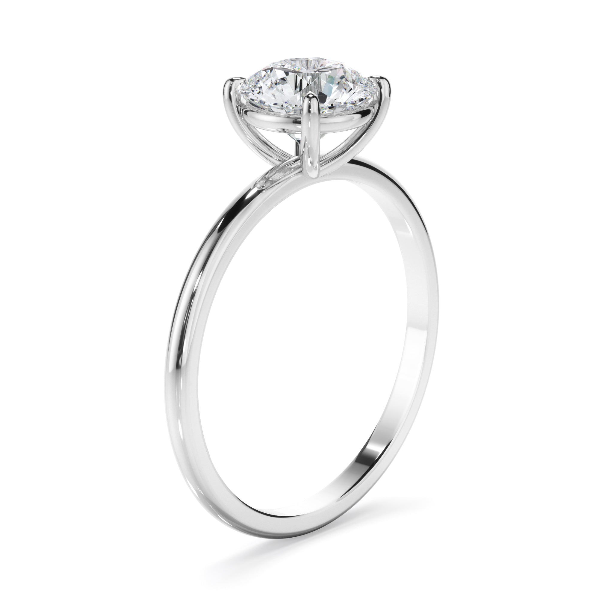 Lune - Round Brilliant Cut Diamond Solitaire Engagement Ring