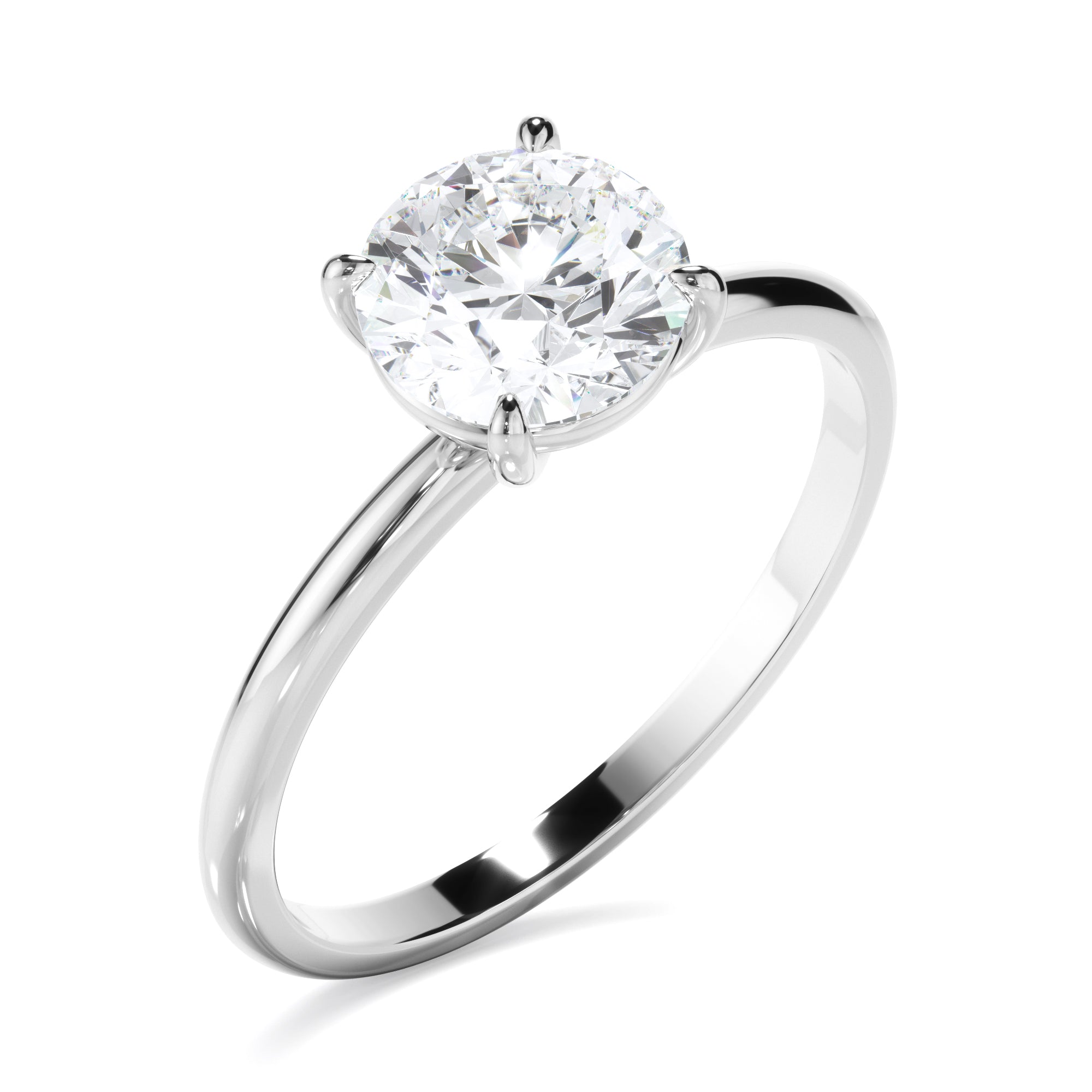 Lune - Round Brilliant Cut Diamond Solitaire Engagement Ring