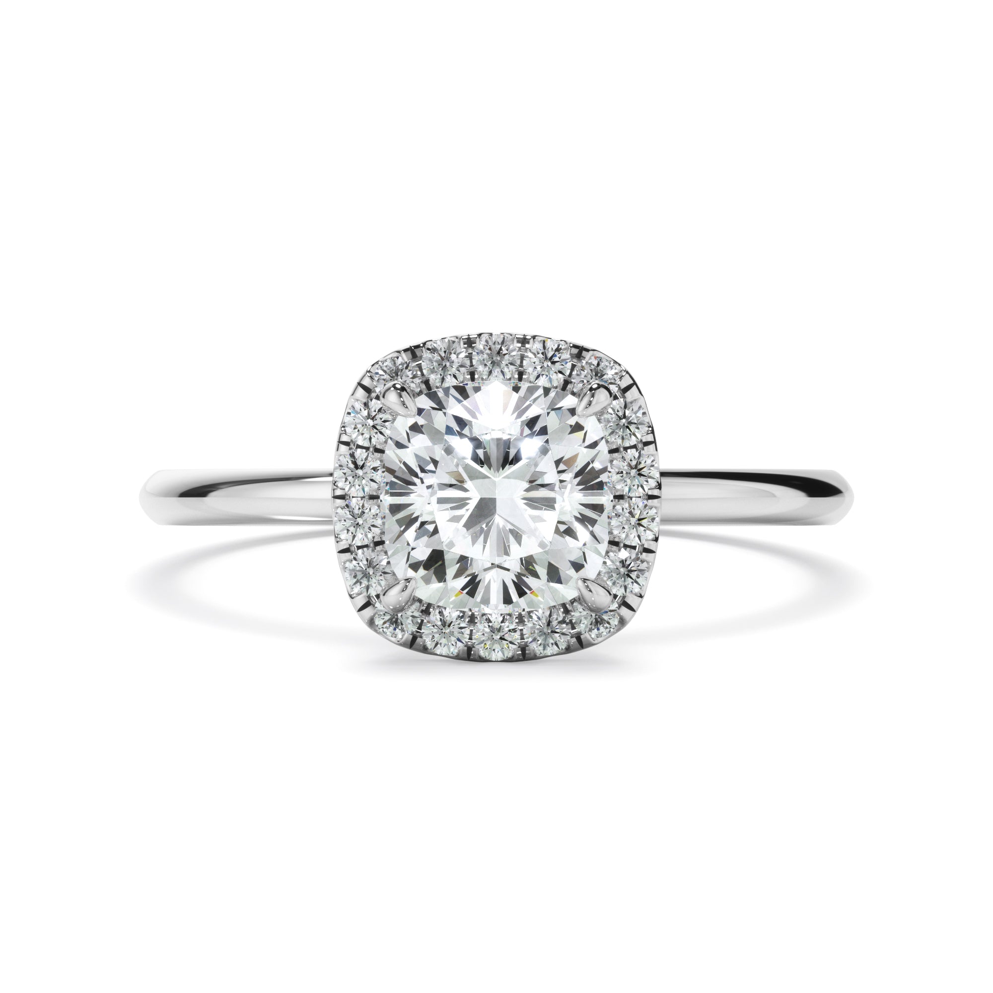 Carlotta - Cushion Cut Diamond Halo Engagement Ring
