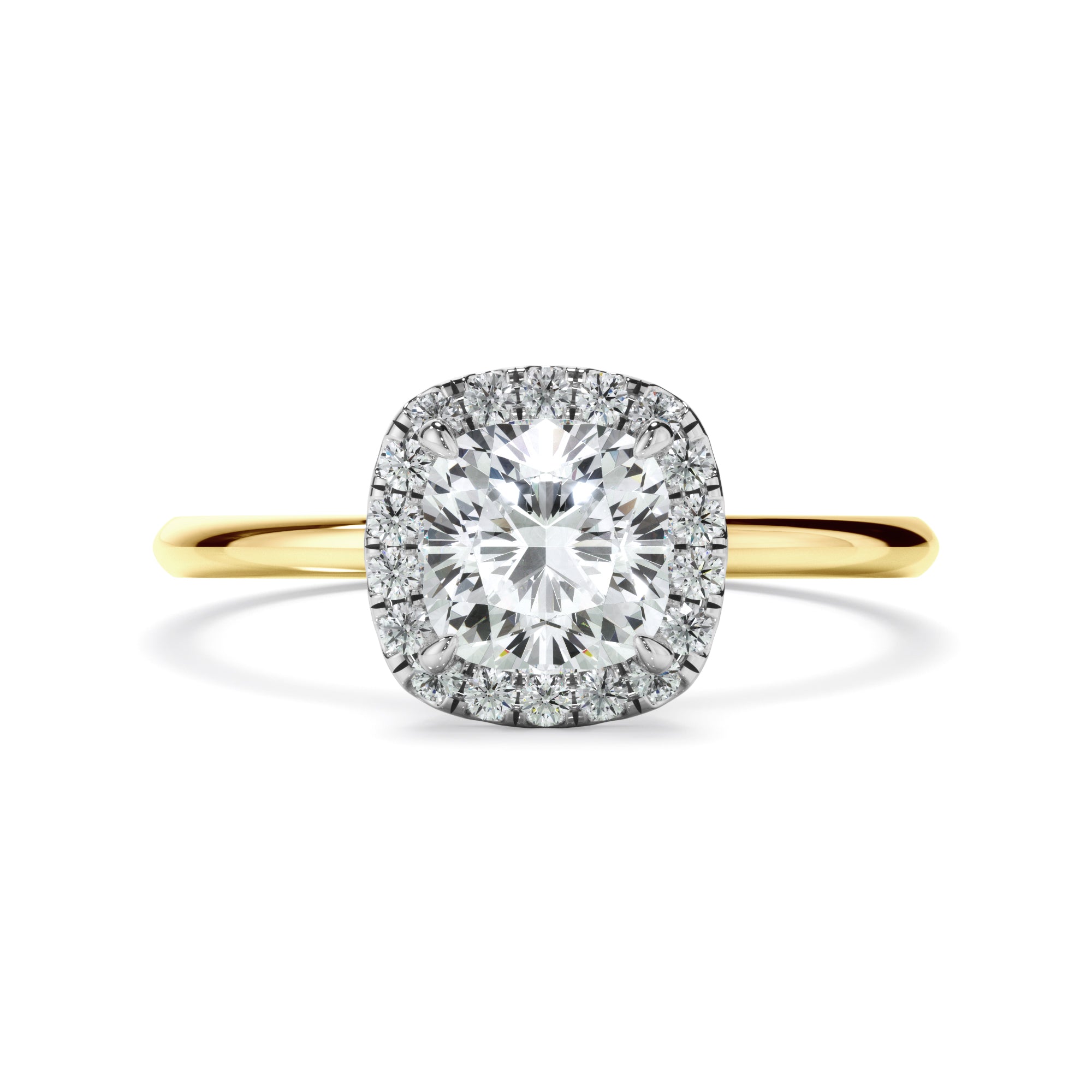 Carlotta - Cushion Cut Diamond Halo Engagement Ring