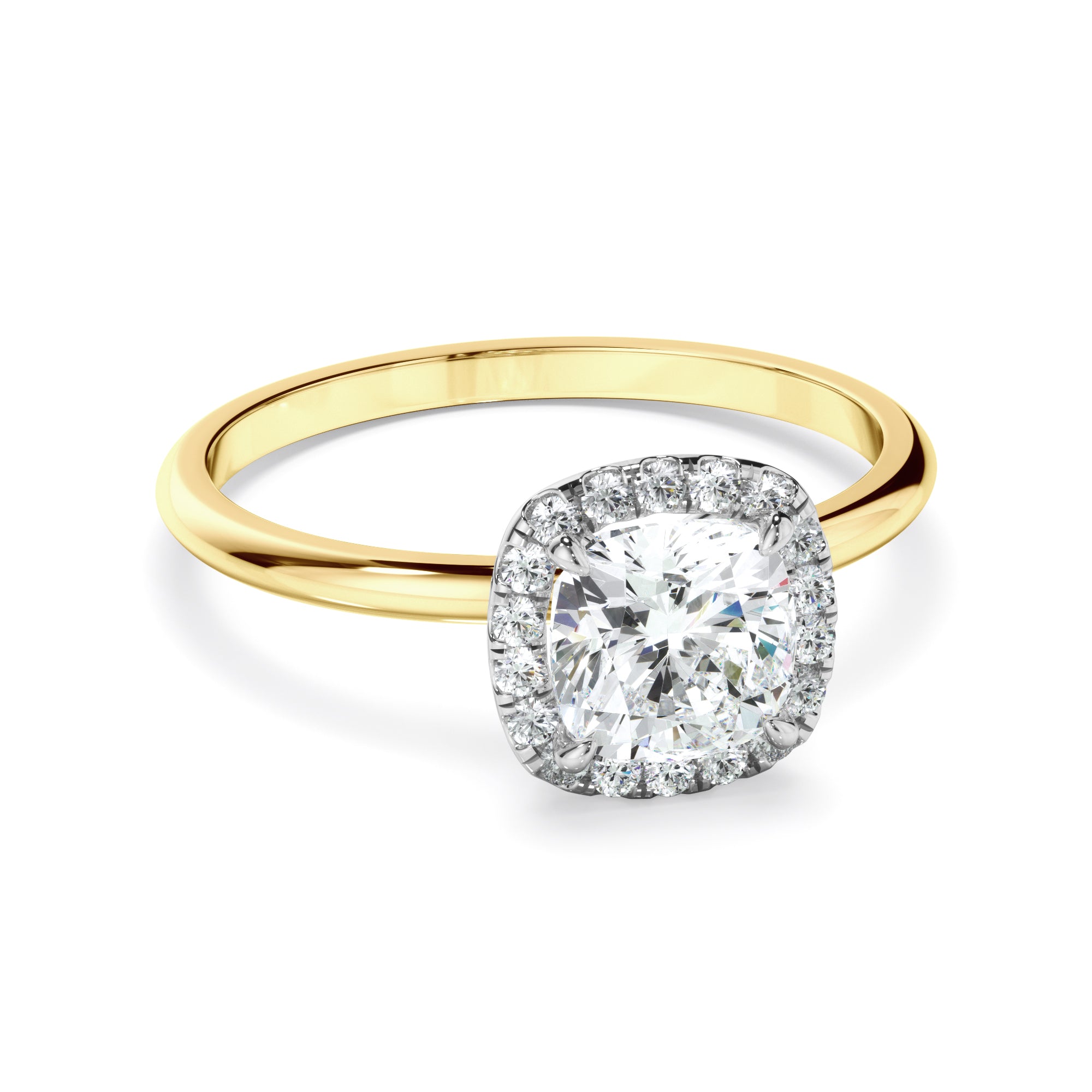 Carlotta - Cushion Cut Diamond Halo Engagement Ring