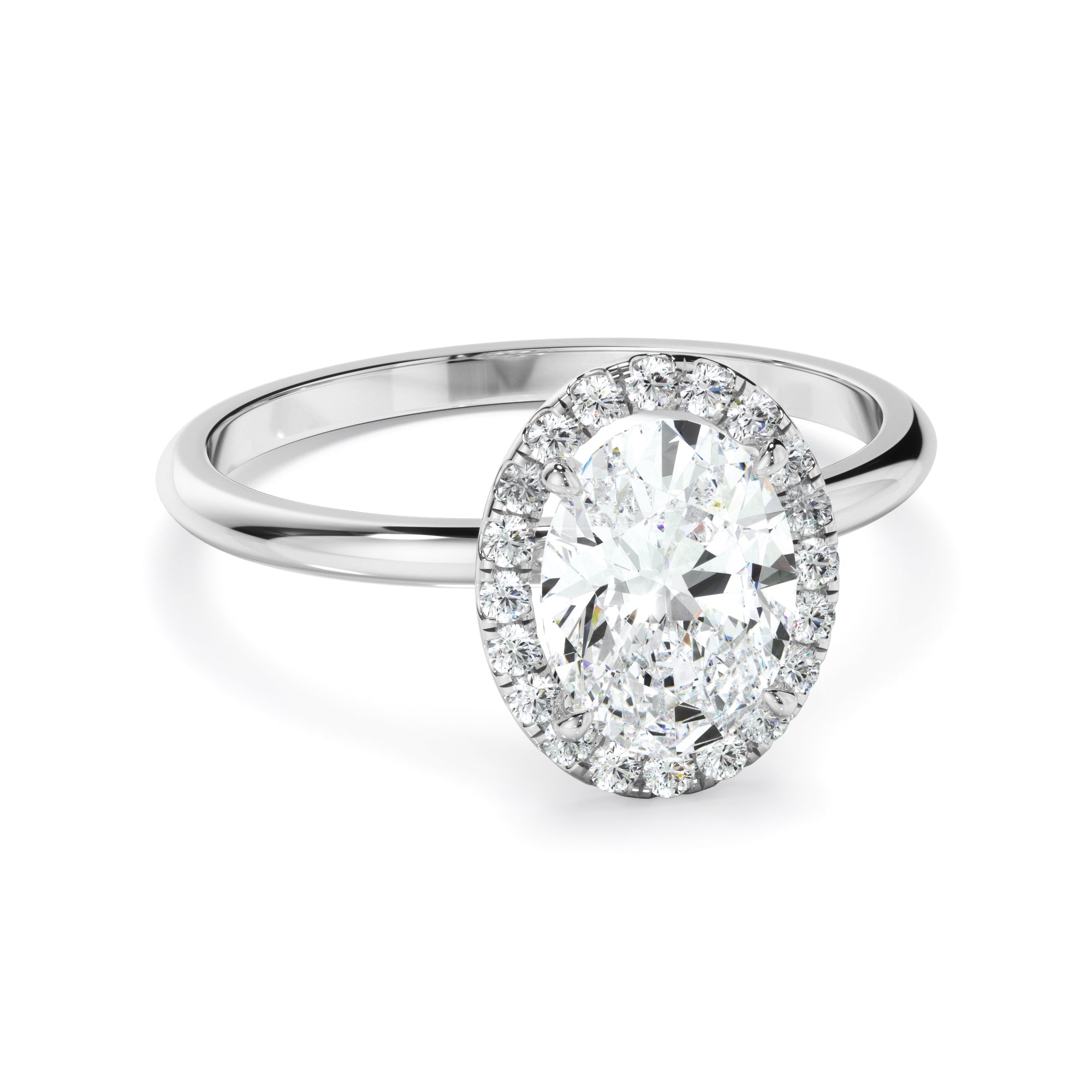 Cordelia - Oval Cut Diamond Halo Engagement Ring
