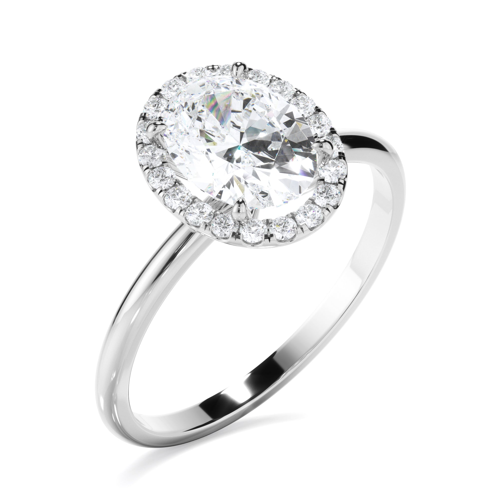 Cordelia - Oval Cut Diamond Halo Engagement Ring