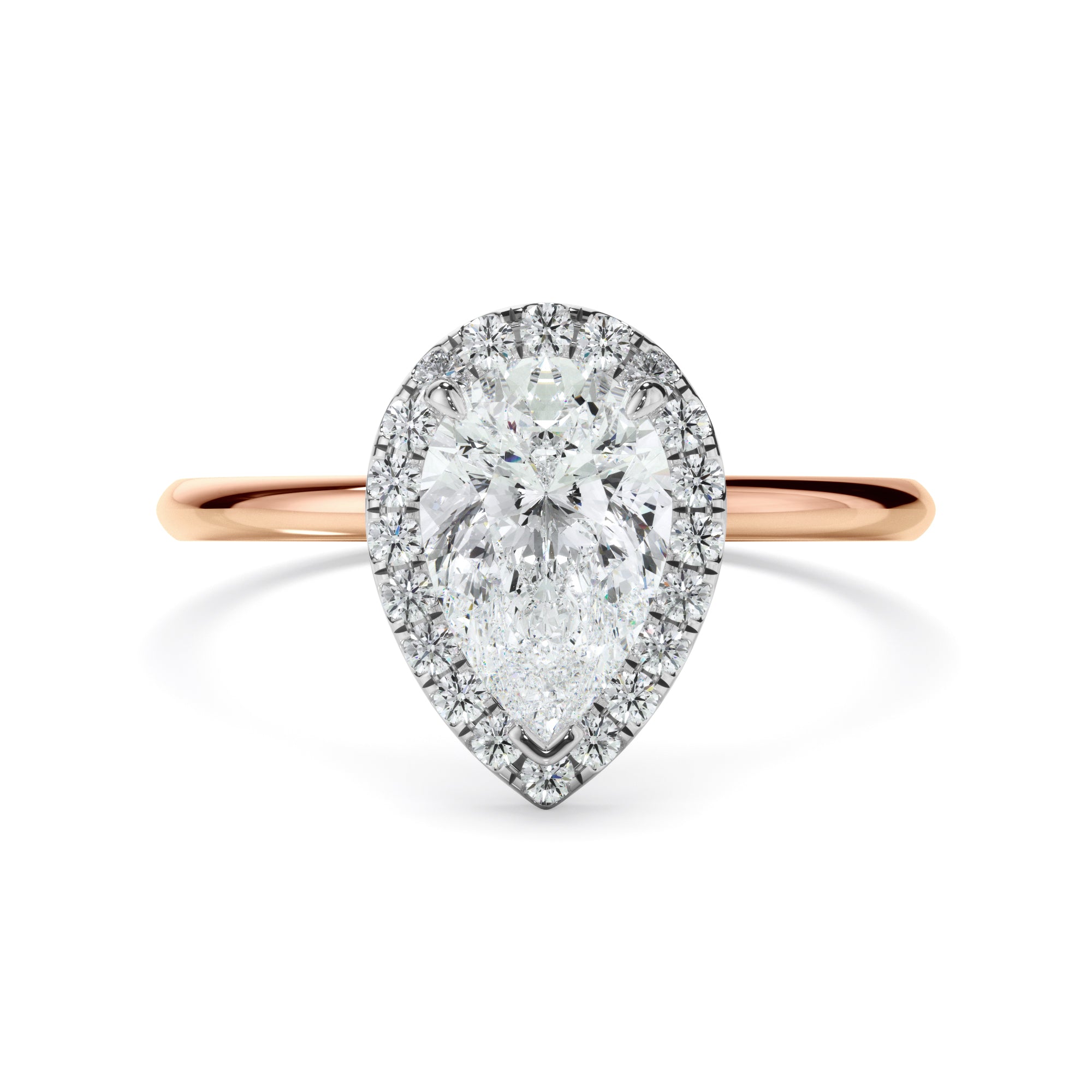 Adriana - Pear Cut Diamond Halo Engagement Ring