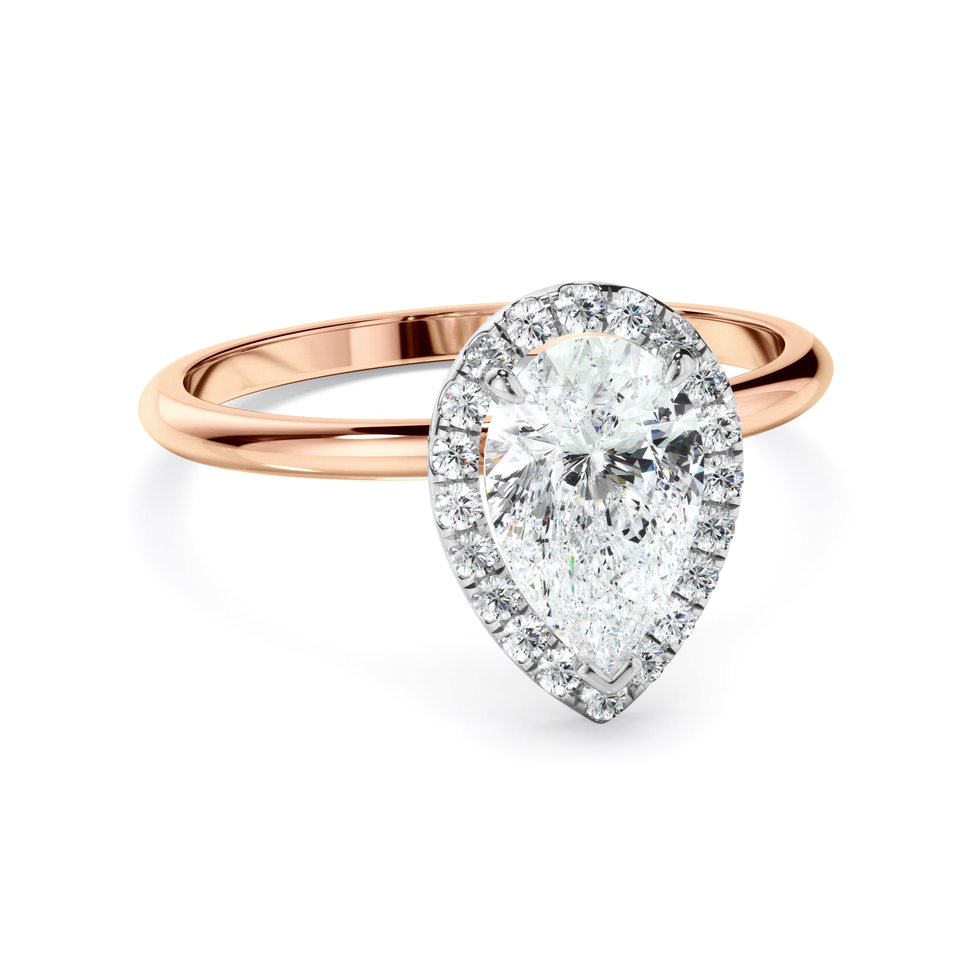Adriana - Pear Cut Diamond Halo Engagement Ring