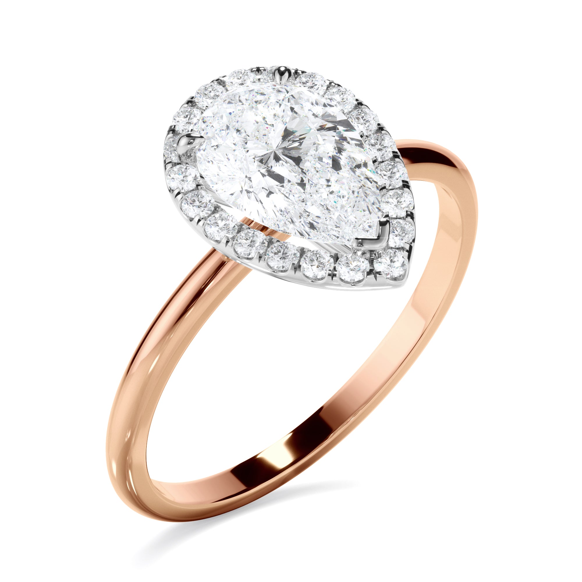 Adriana - Pear Cut Diamond Halo Engagement Ring
