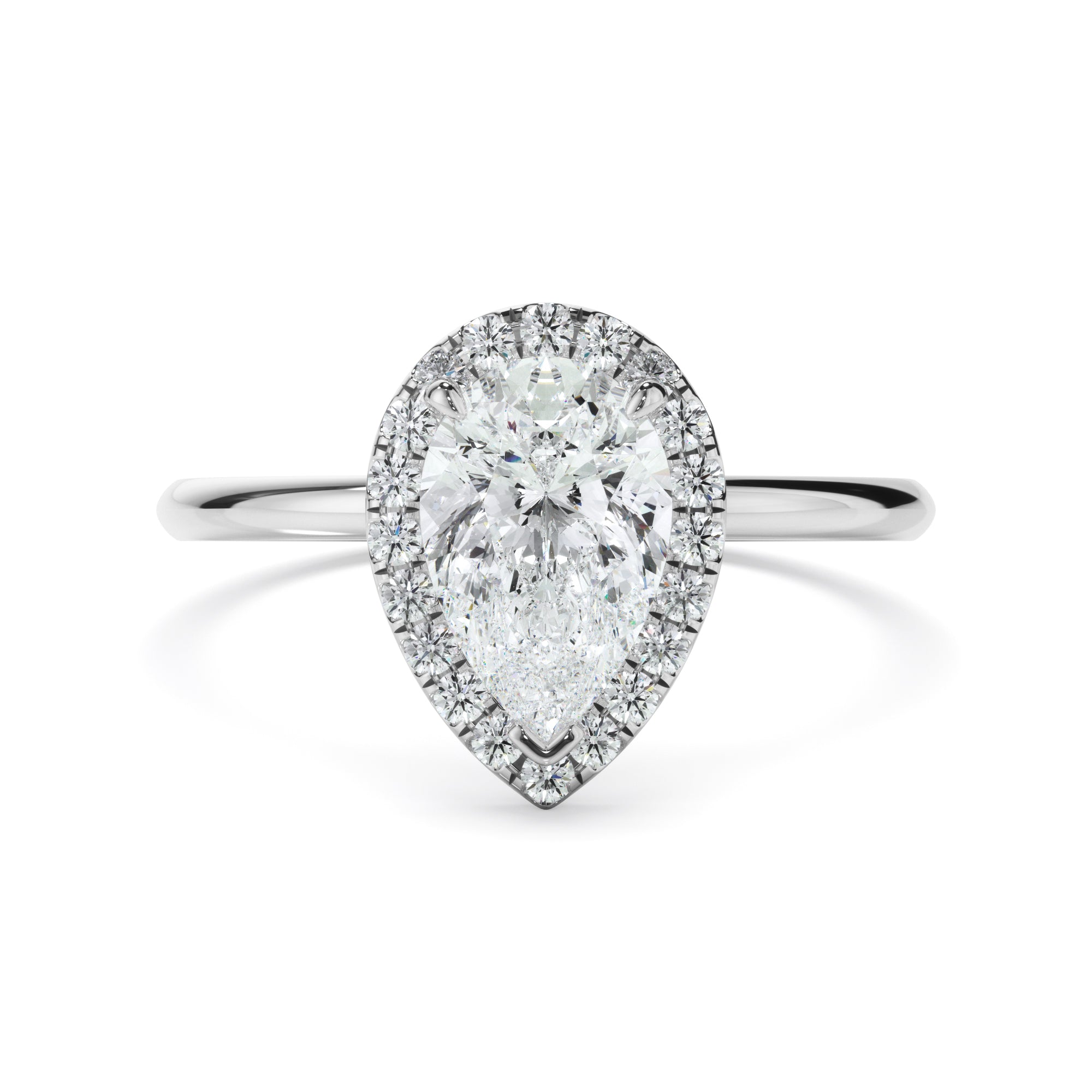 Adriana - Pear Cut Diamond Halo Engagement Ring
