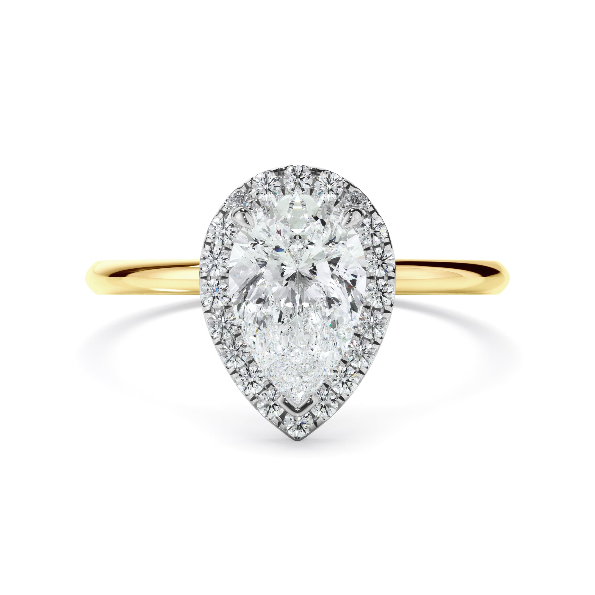 Adriana - Pear Cut Diamond Halo Engagement Ring