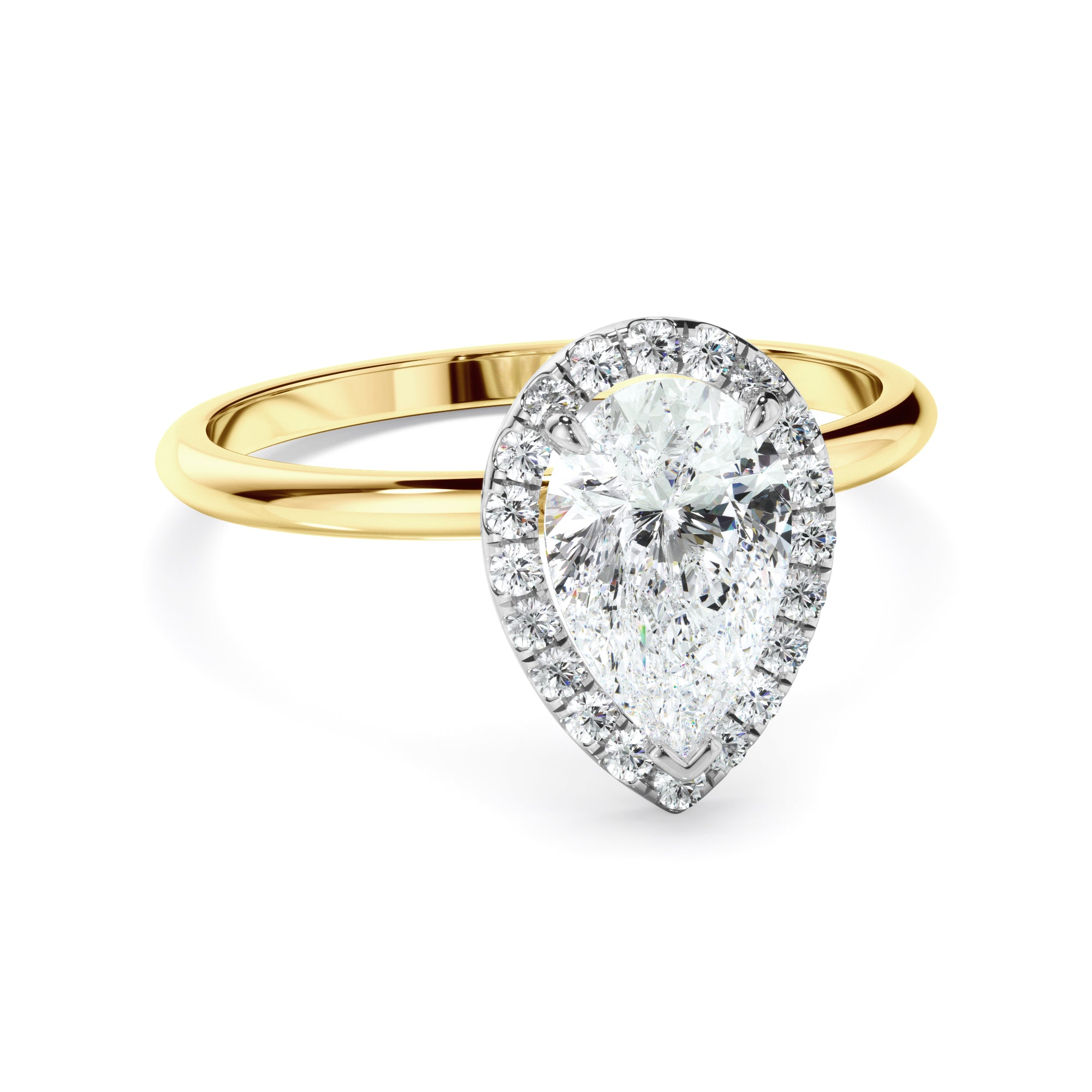 Adriana - Pear Cut Diamond Halo Engagement Ring