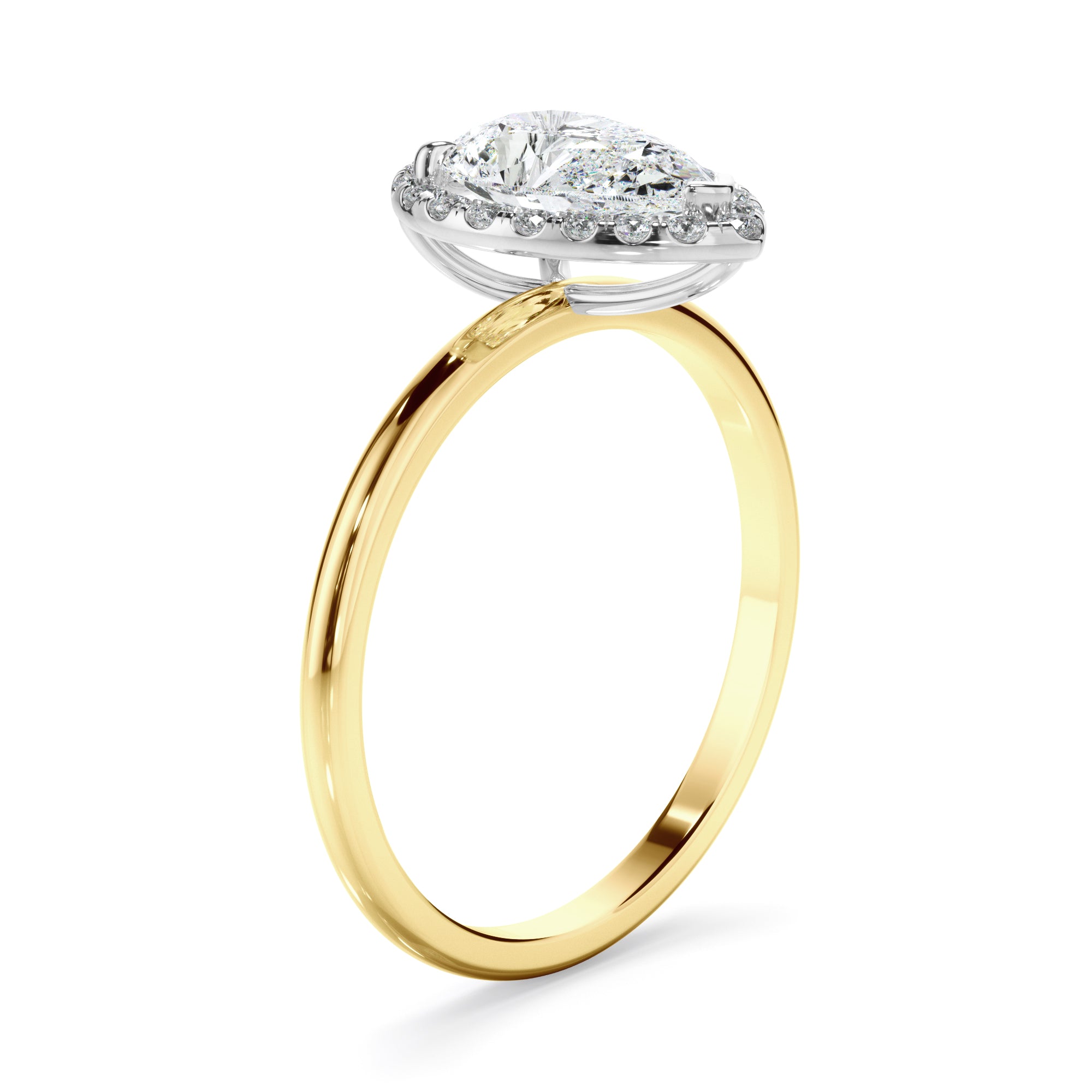 Adriana - Pear Cut Diamond Halo Engagement Ring