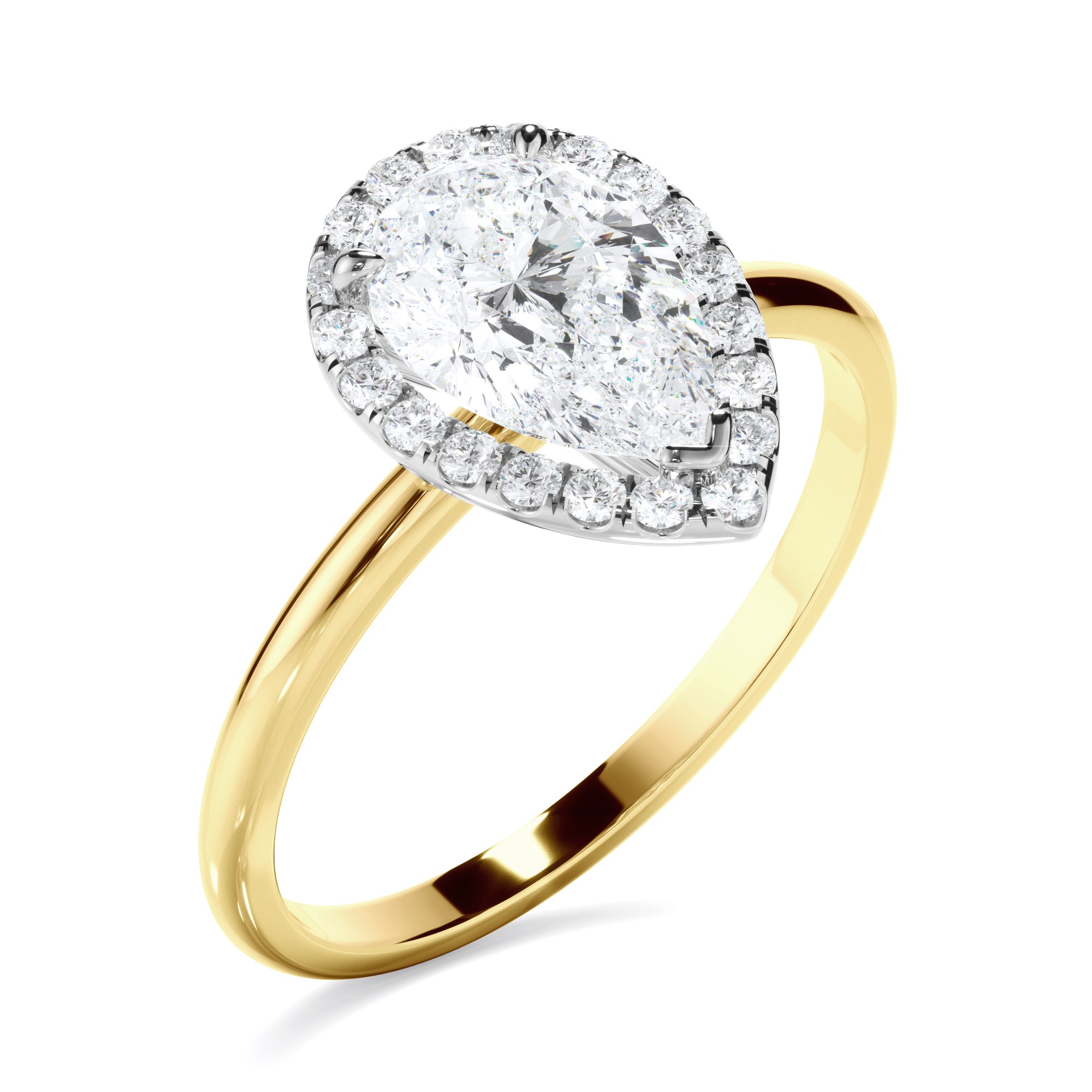 Adriana - Pear Cut Diamond Halo Engagement Ring