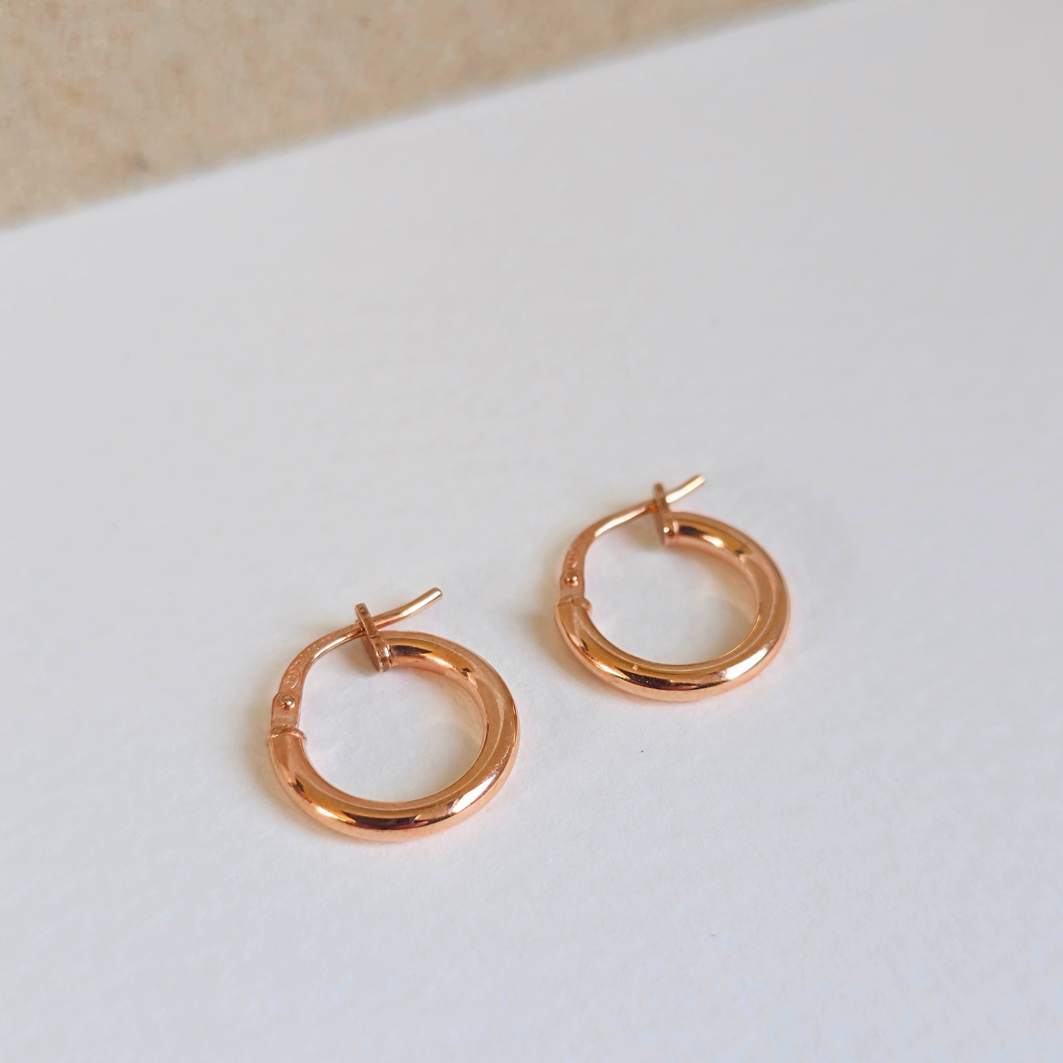 9ct Rose Gold Silver Filled Hoops