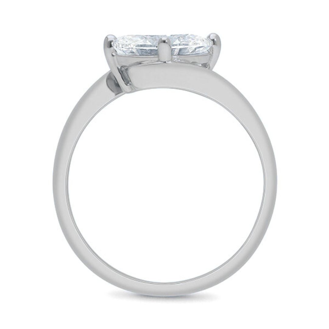 East West 1.5ct Oval Lab Diamond Engagement Ring Platinum