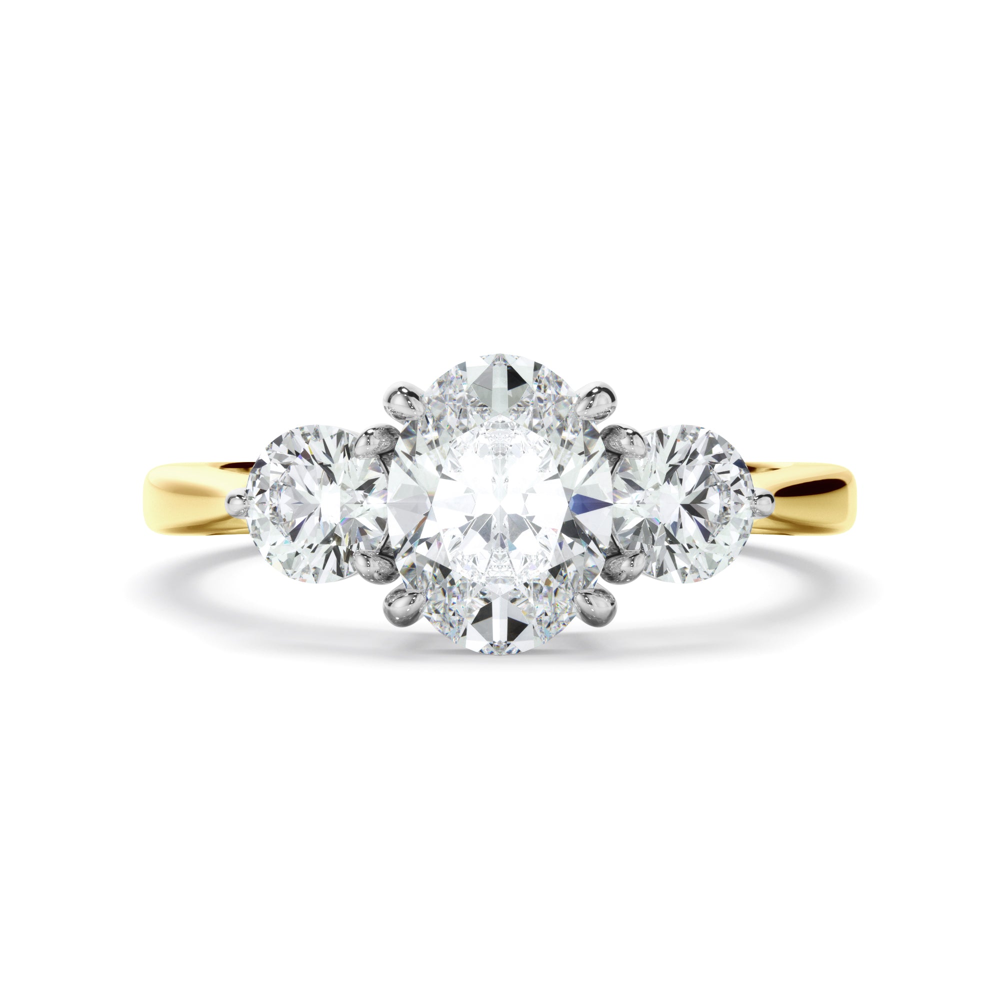 Sasha - Oval Cut Diamond Trilogy Engagement Ring