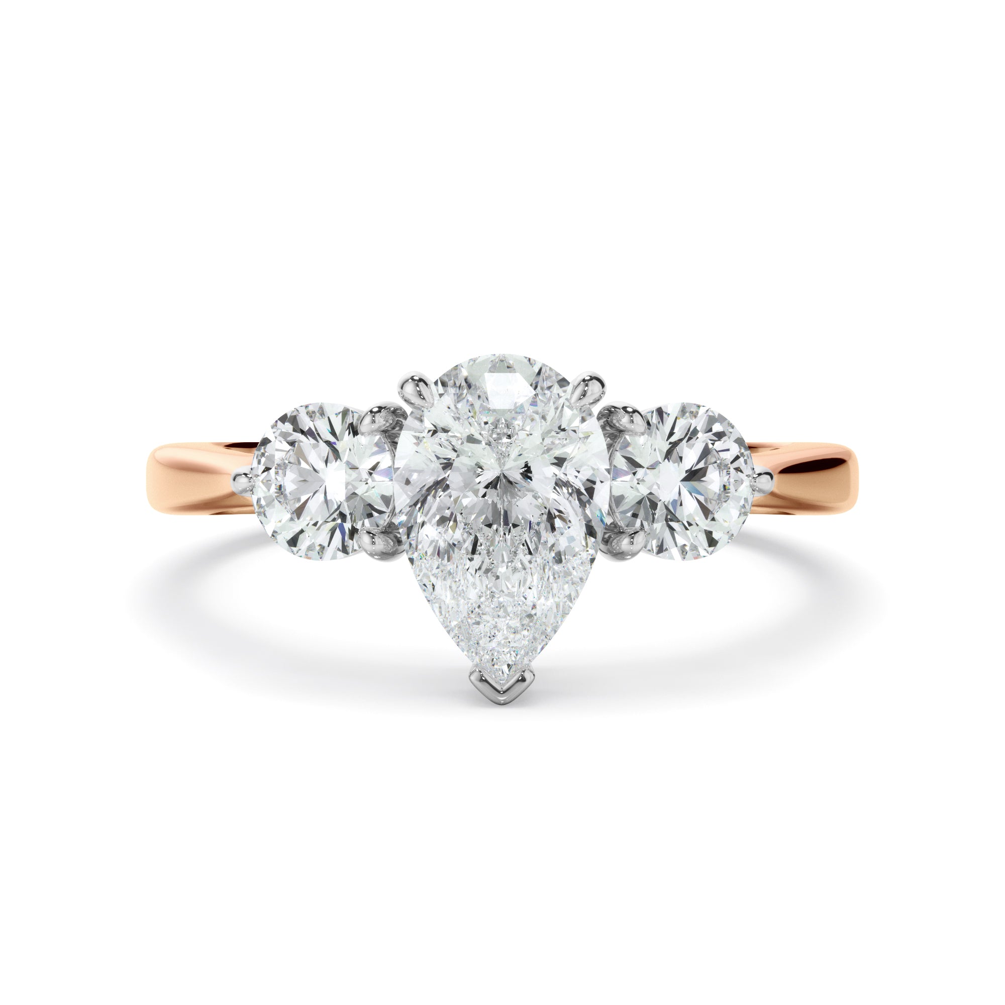 Cosima - Pear Cut Diamond Trilogy Engagement Ring