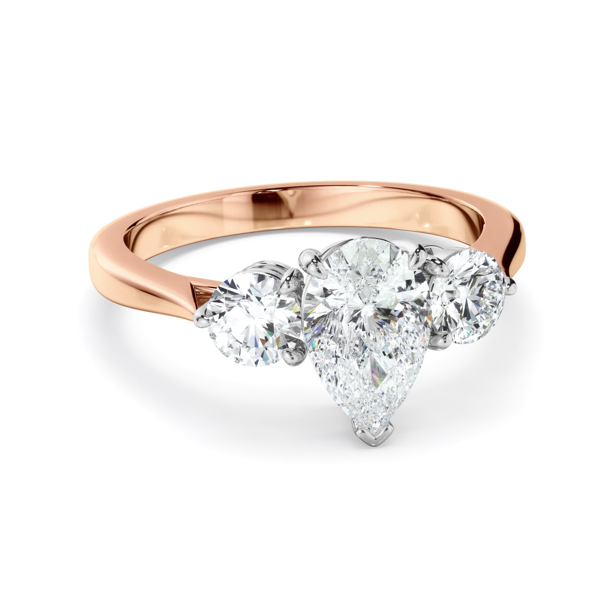 Cosima - Pear Cut Diamond Trilogy Engagement Ring