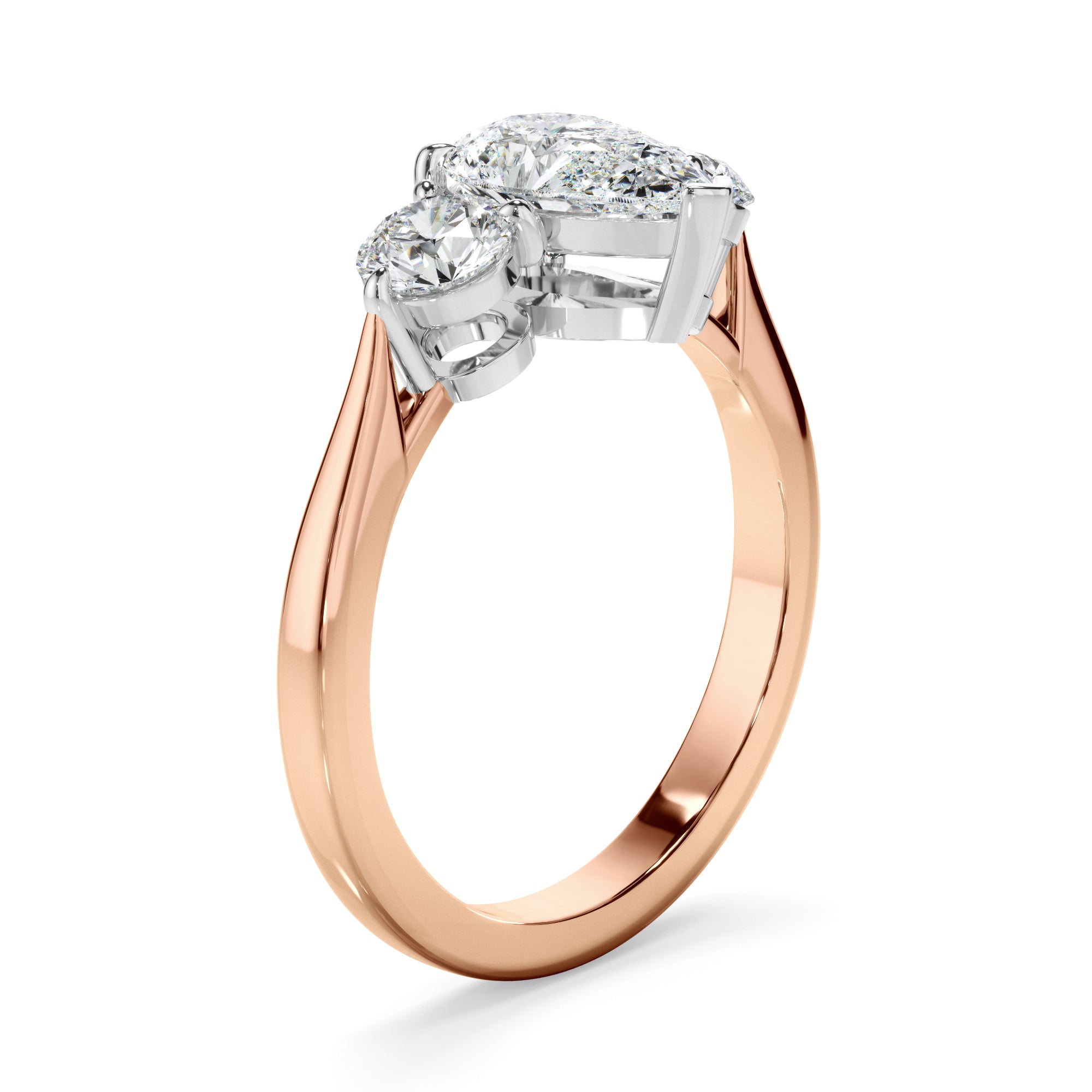 Cosima - Pear Cut Diamond Trilogy Engagement Ring