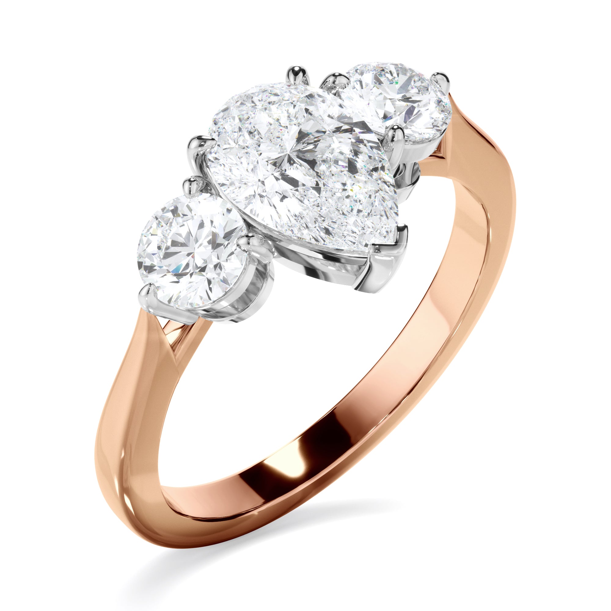 Cosima - Pear Cut Diamond Trilogy Engagement Ring