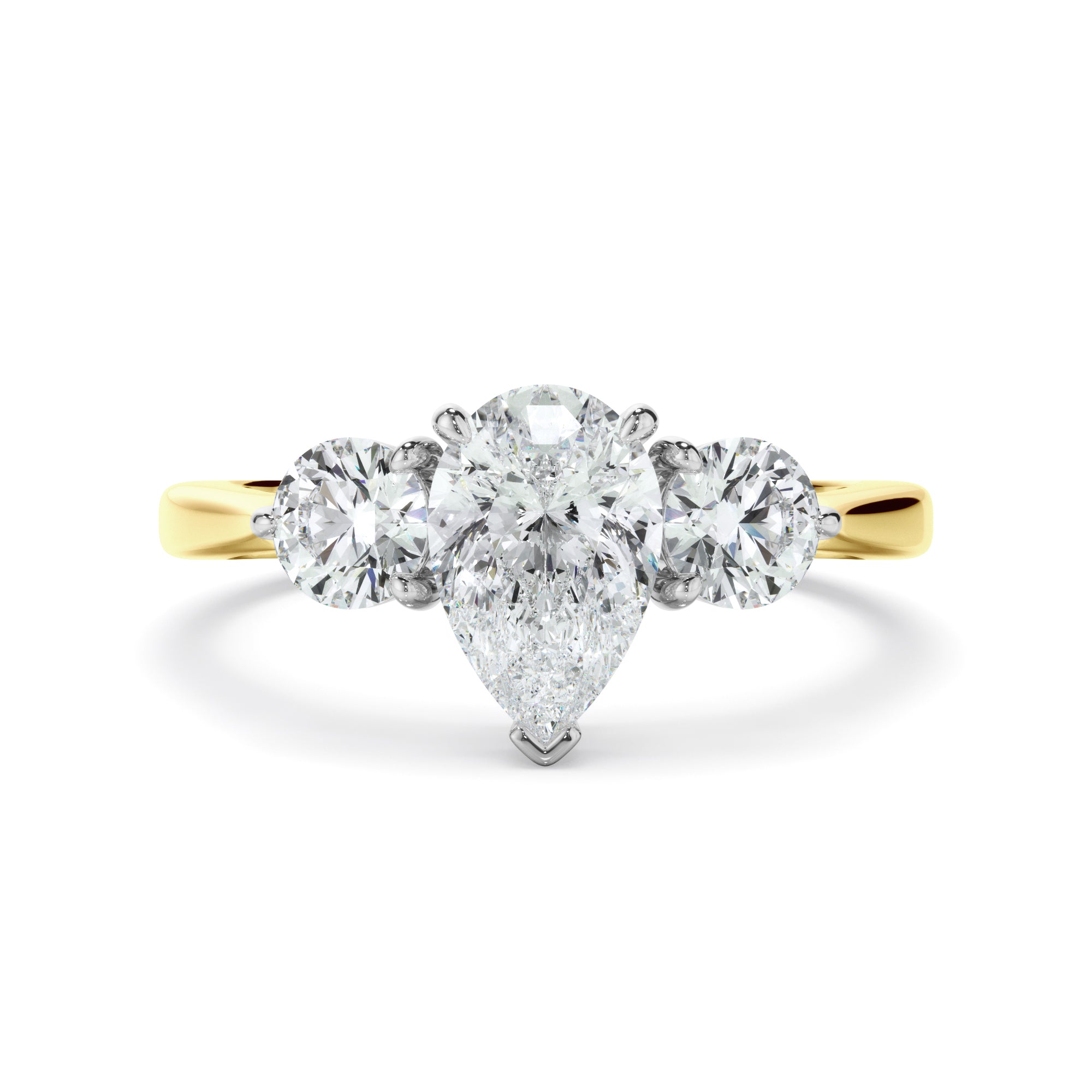 Cosima - Pear Cut Diamond Trilogy Engagement Ring