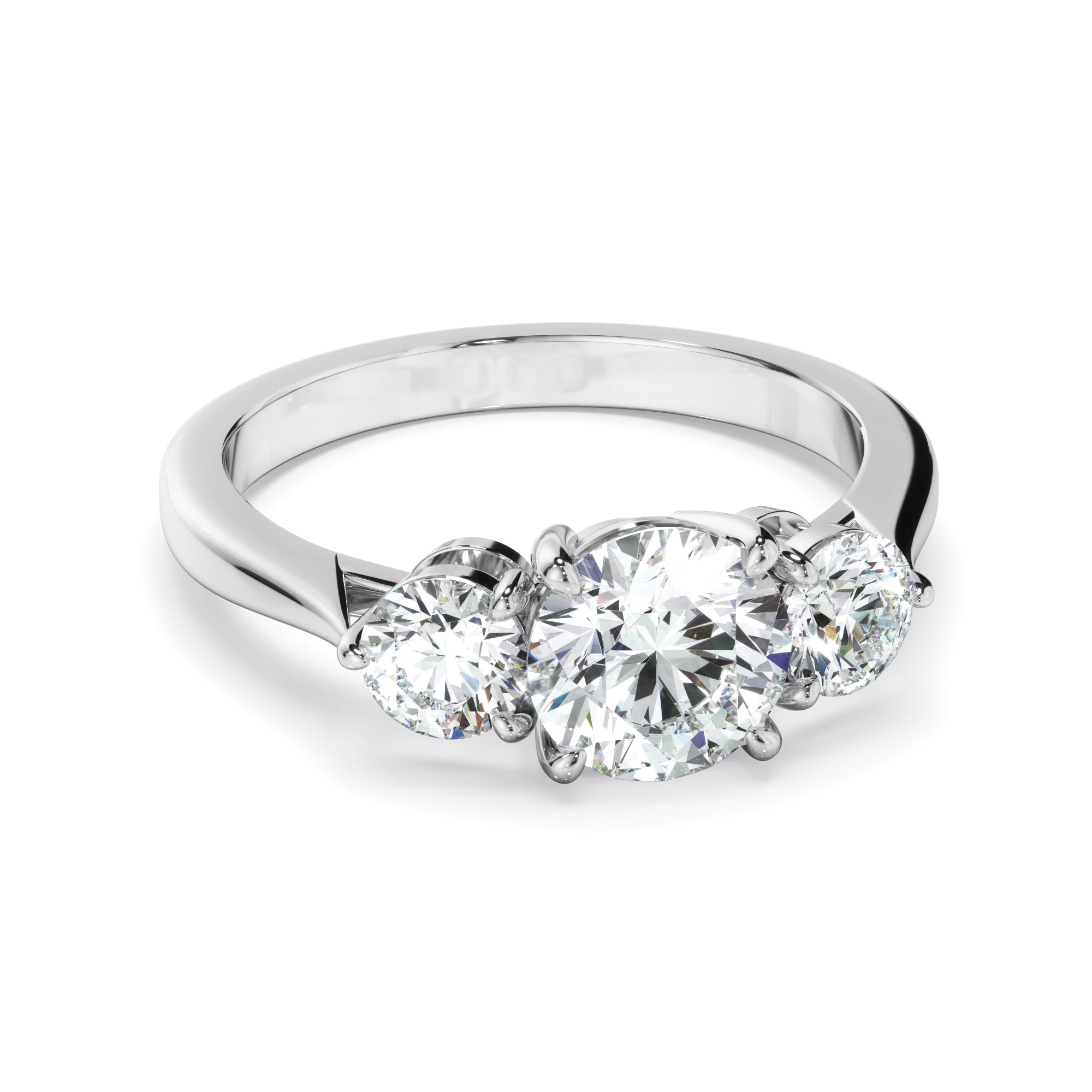 Sierra - Round Brilliant Cut Diamond Trilogy Engagement Ring