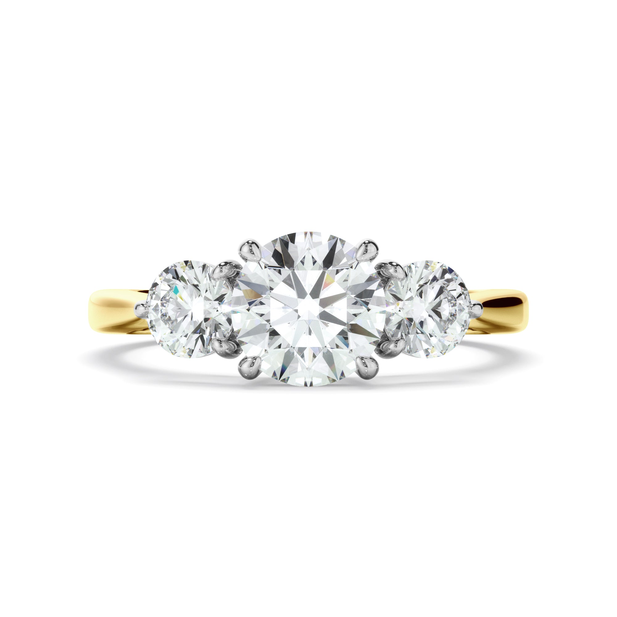 Sierra - Round Brilliant Cut Diamond Trilogy Engagement Ring