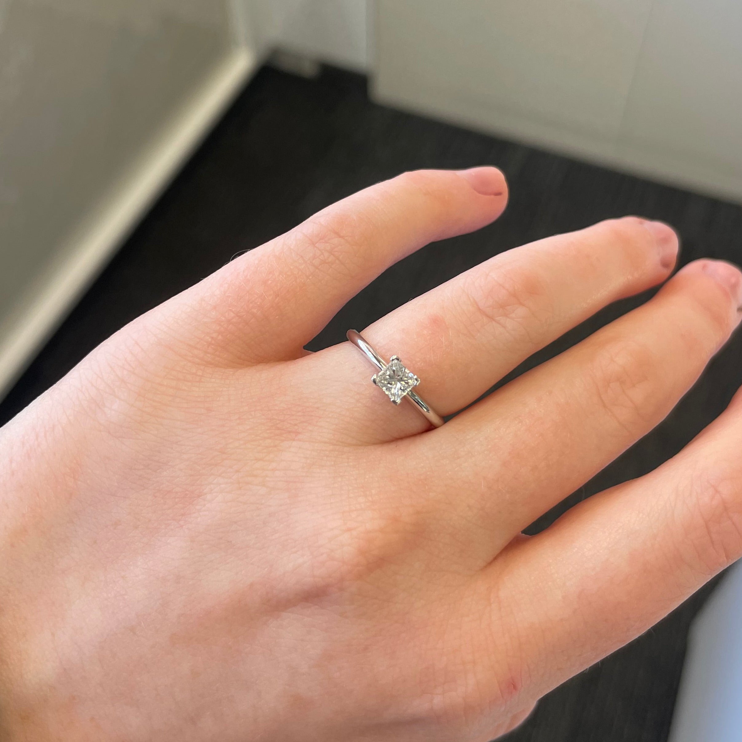 Brooke 18ct White Gold 0.41ct Princess Cut Diamond Solitaire Engagement Ring (Size K)