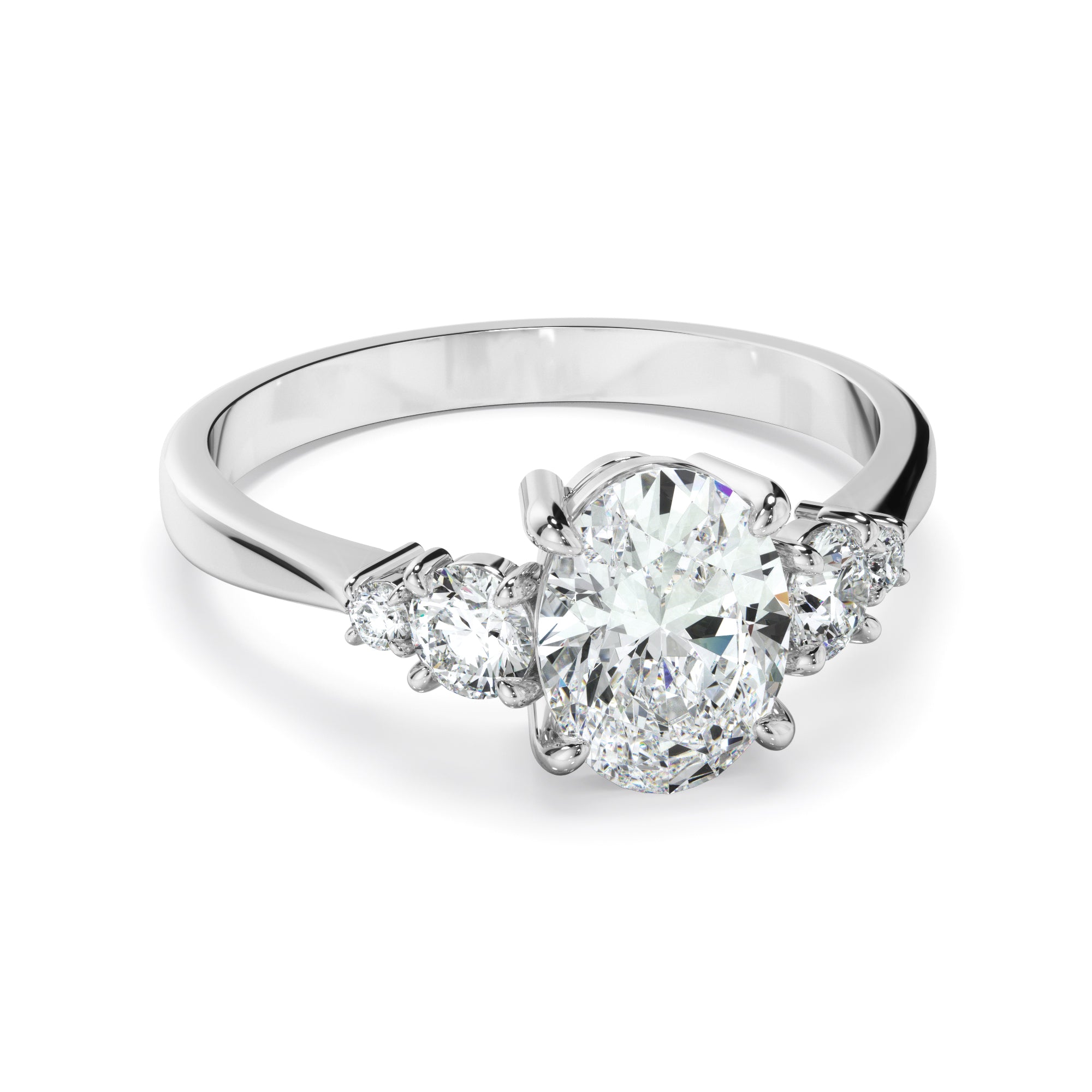 Paloma - Oval Cut Diamond Five Stone Engagement Ring
