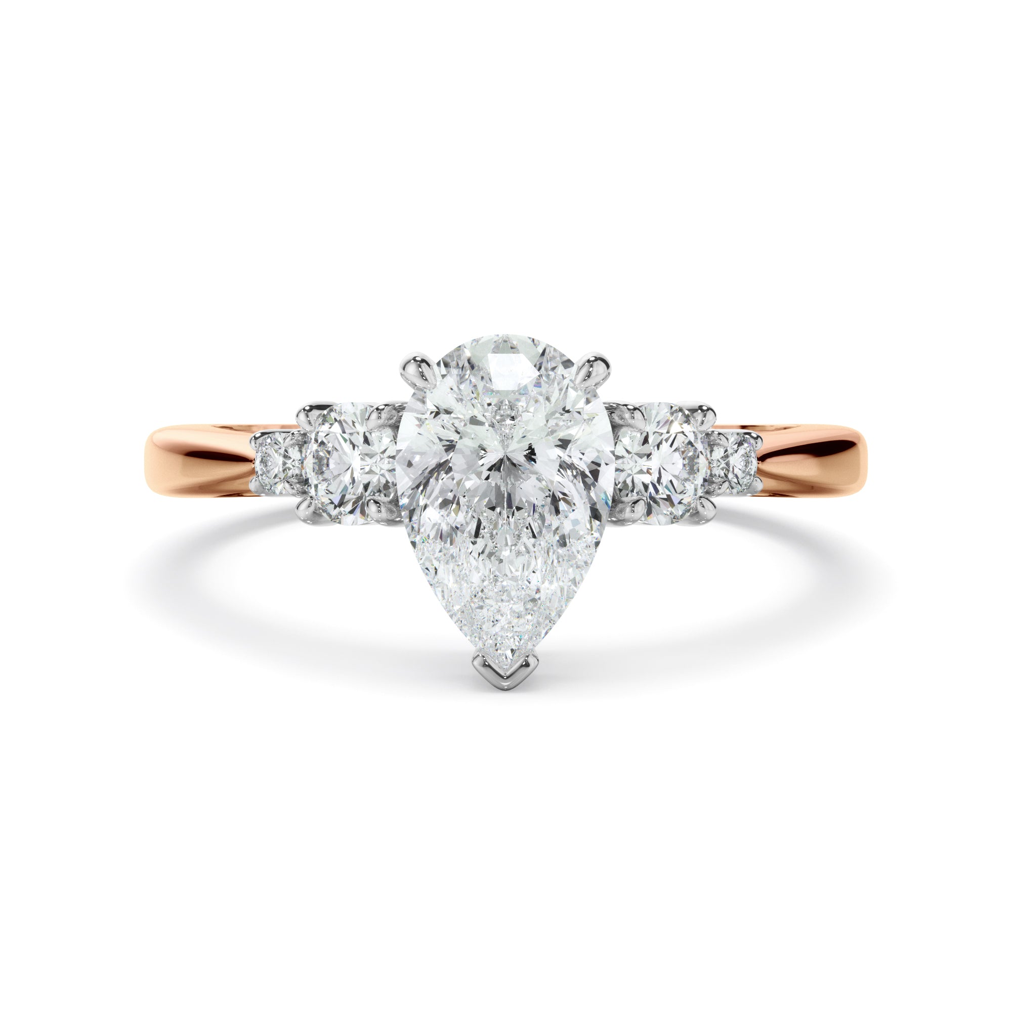 Lilia - Pear Cut Diamond Five Stone Engagement Ring
