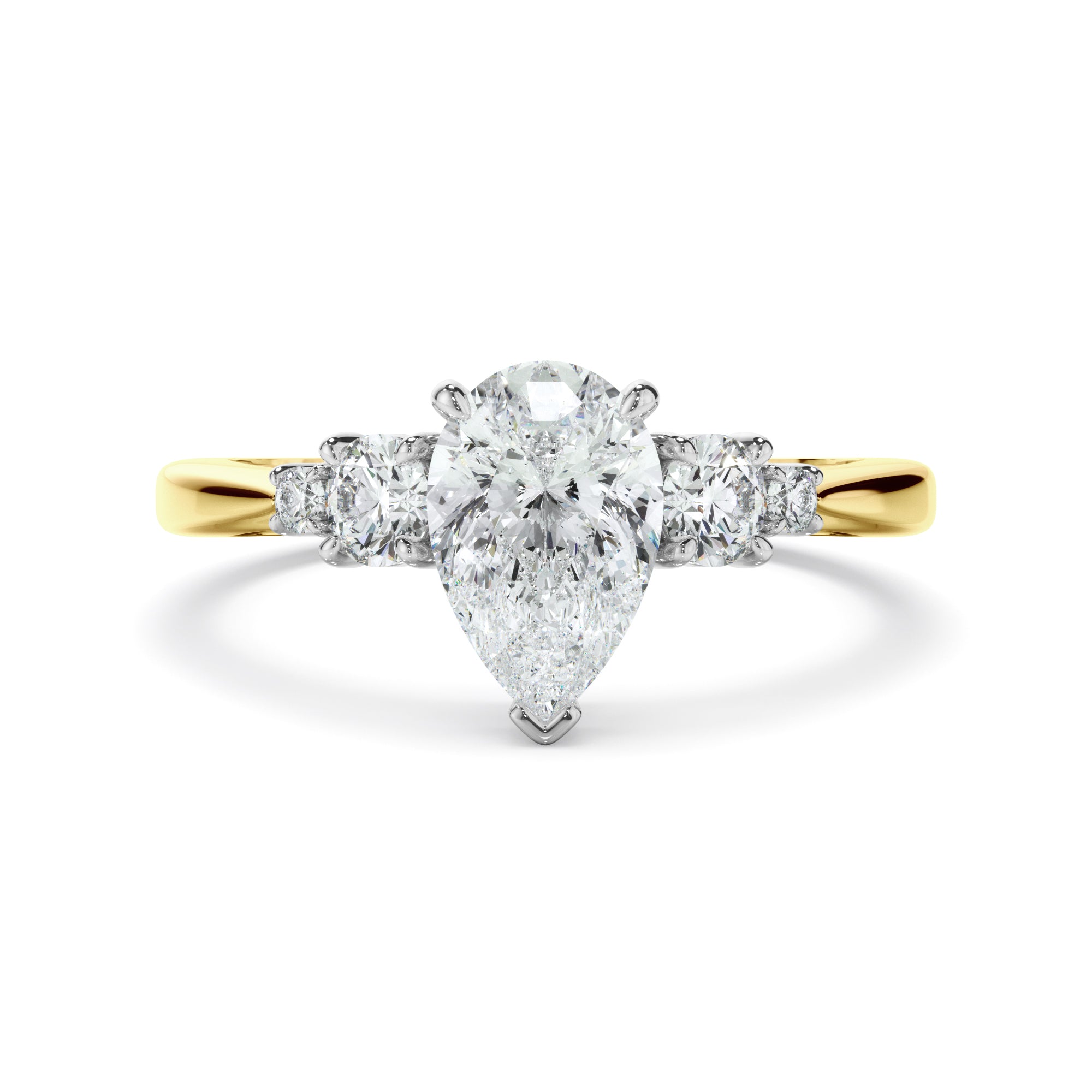 Lilia - Pear Cut Diamond Five Stone Engagement Ring