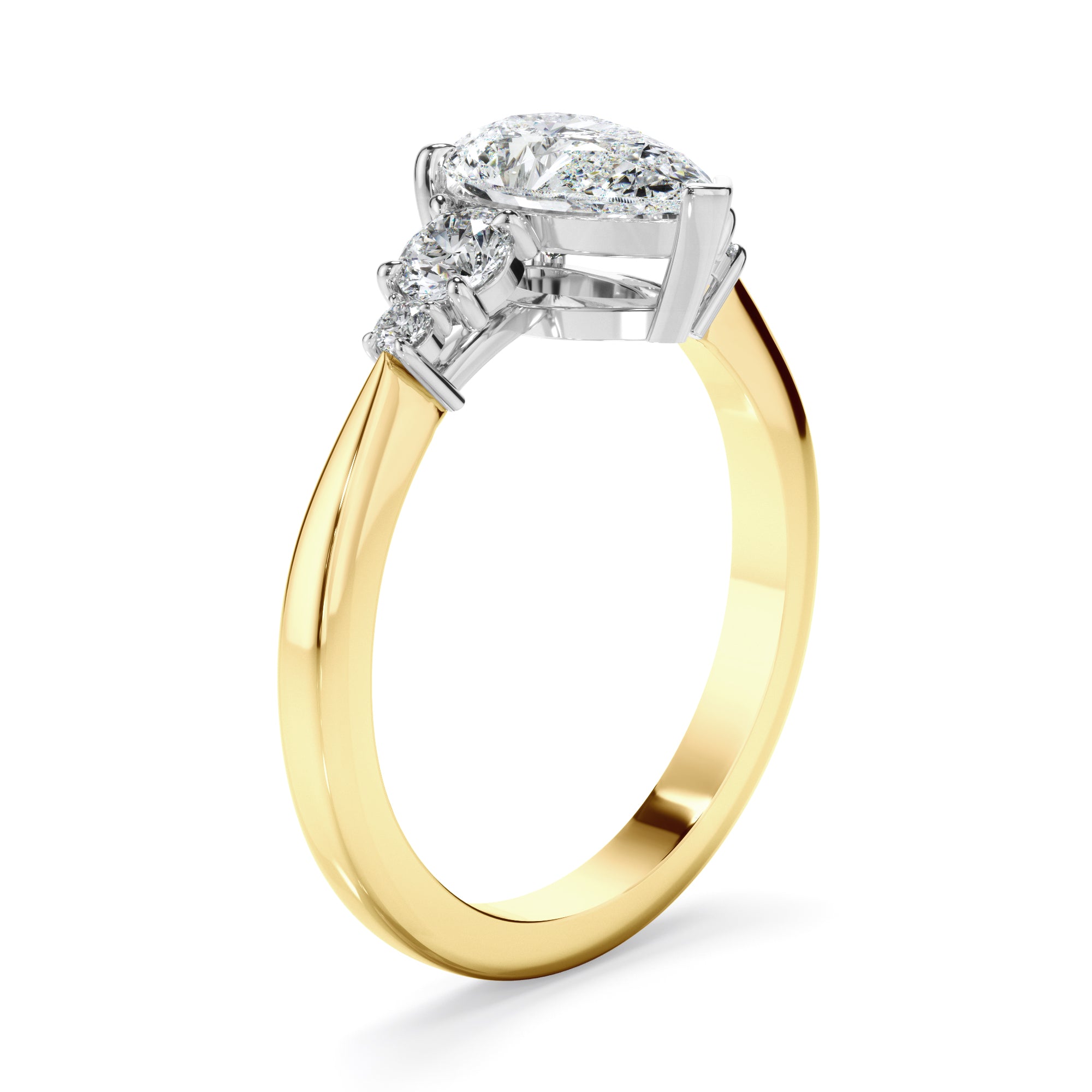 Lilia - Pear Cut Diamond Five Stone Engagement Ring