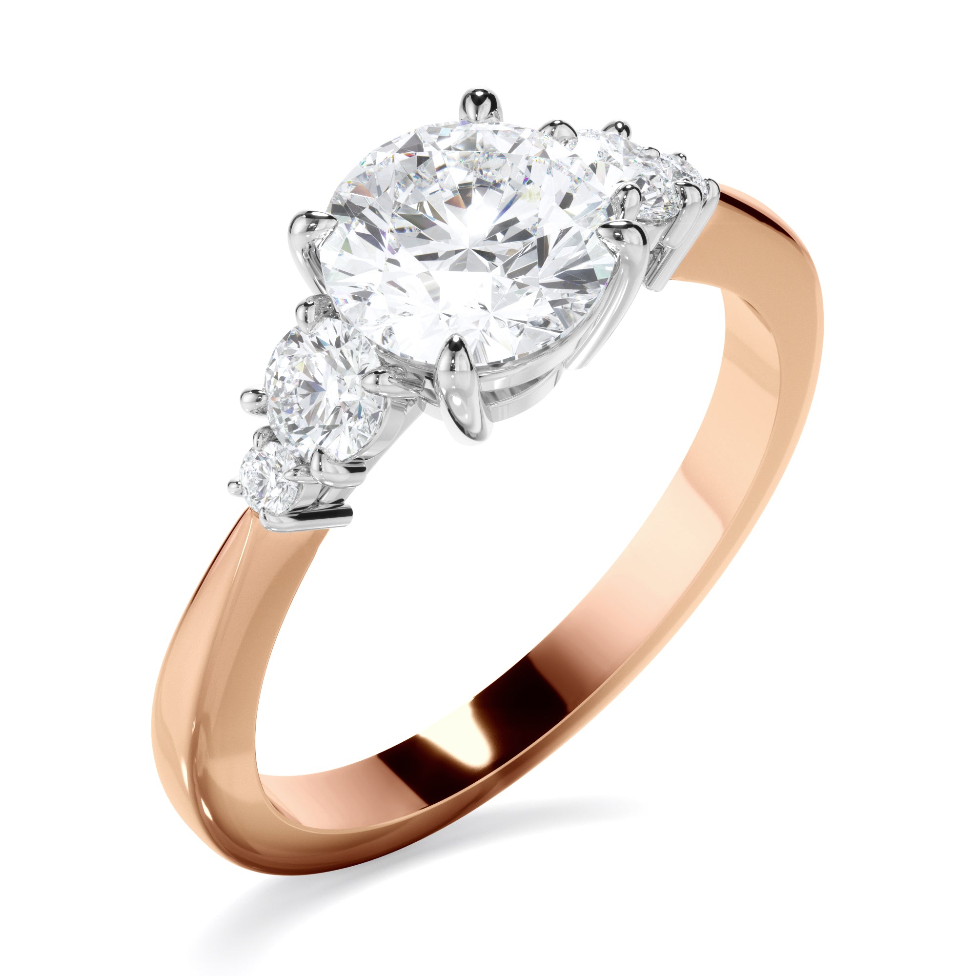 Ember - Round Brilliant Cut Diamond Five Stone Engagement Ring
