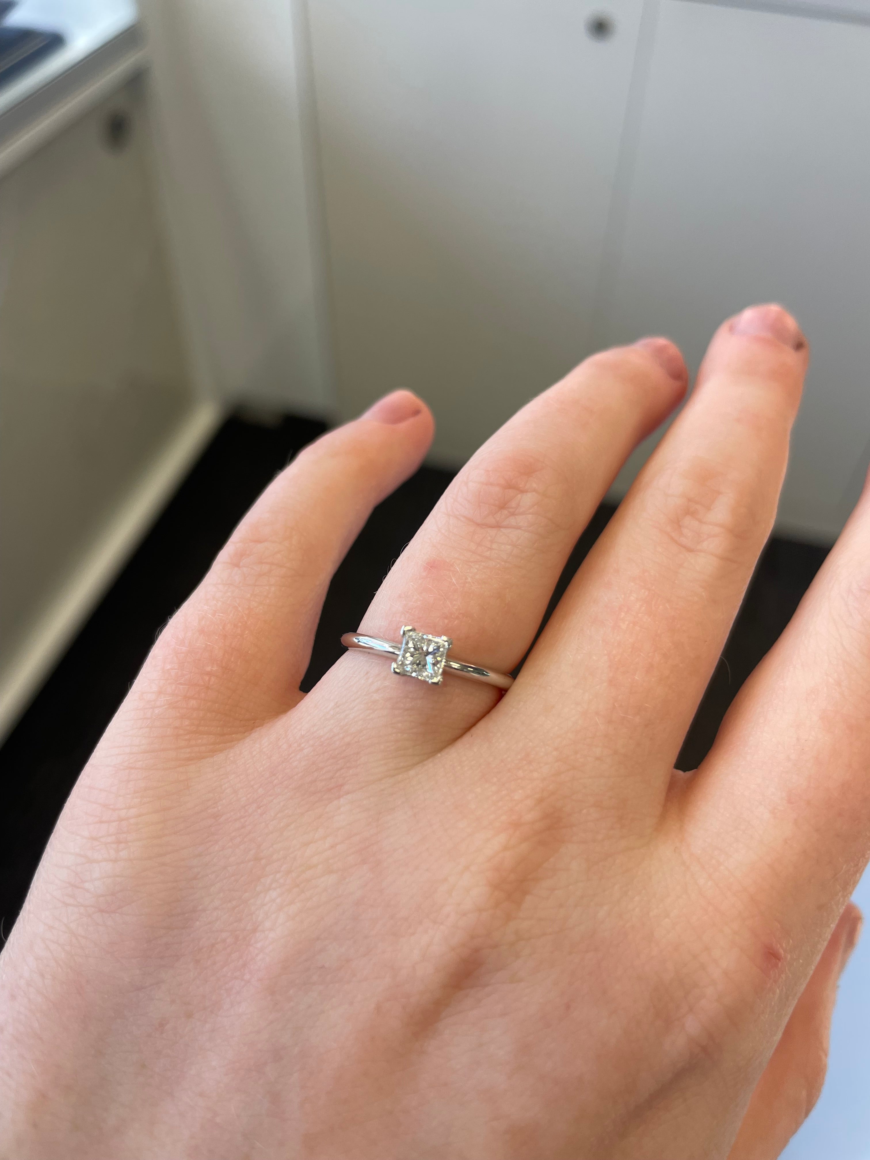 Brooke 18ct White Gold 0.41ct Princess Cut Diamond Solitaire Engagement Ring (Size K)