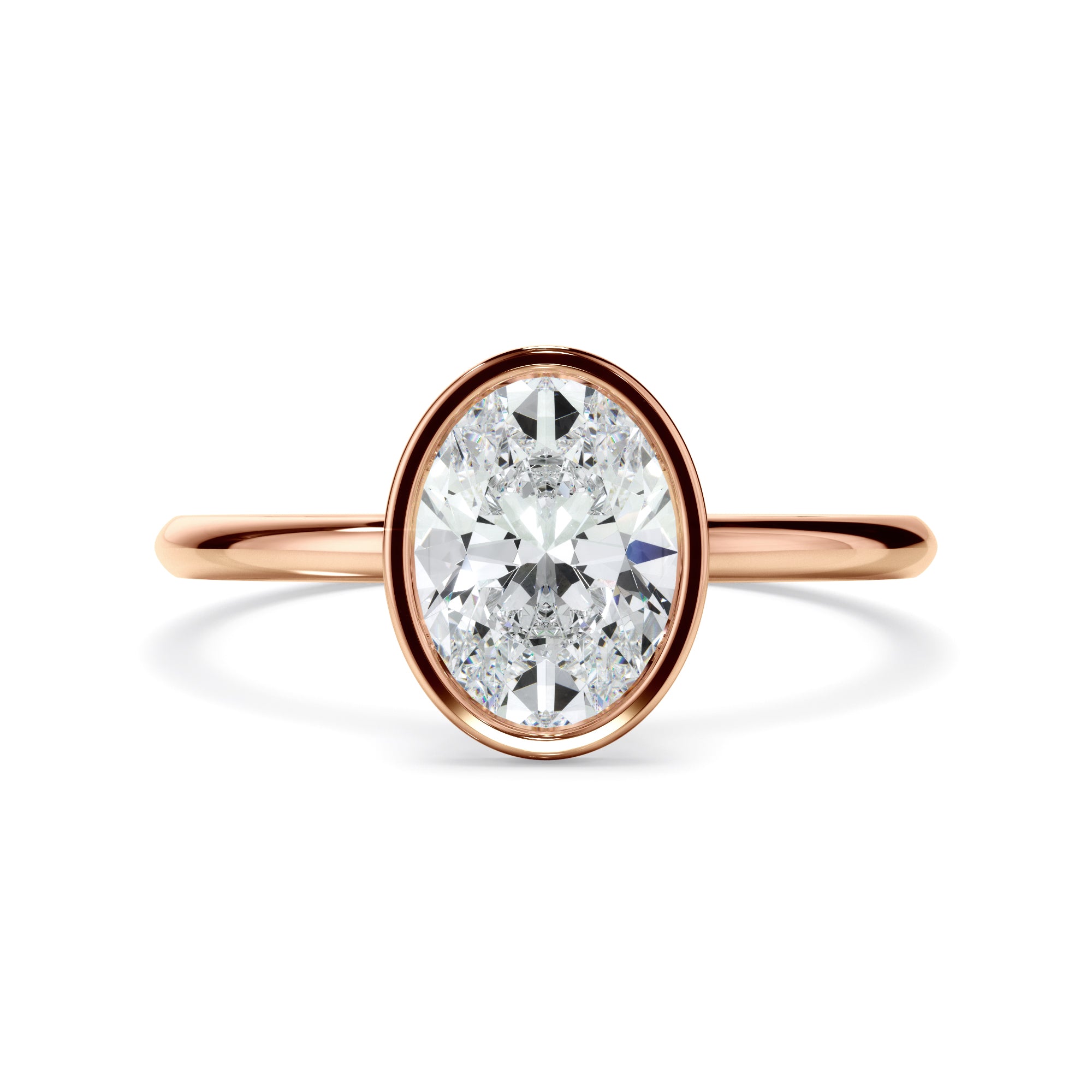 Blaise - Oval Cut Diamond Solitaire Bezel Set Engagement Ring