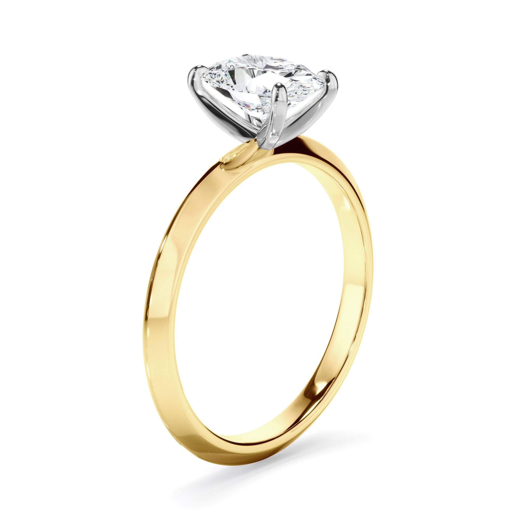 Rhea - Oval Cut Diamond Solitaire Knife Edge Engagement Ring